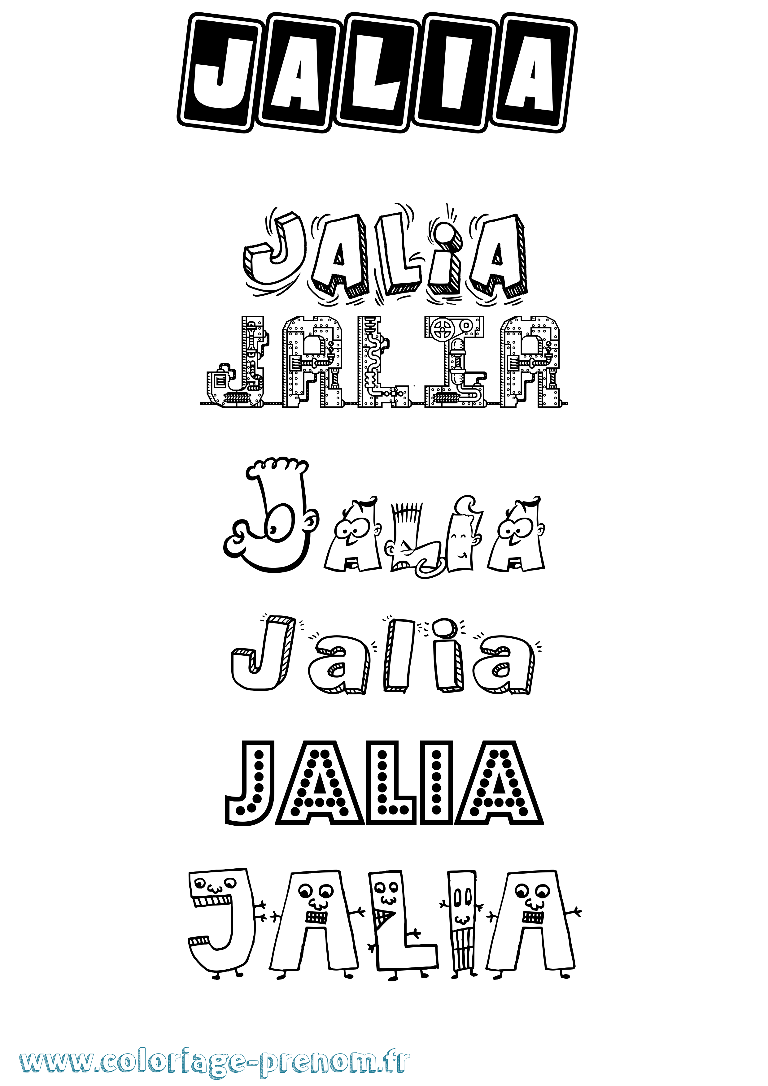 Coloriage prénom Jalia Fun