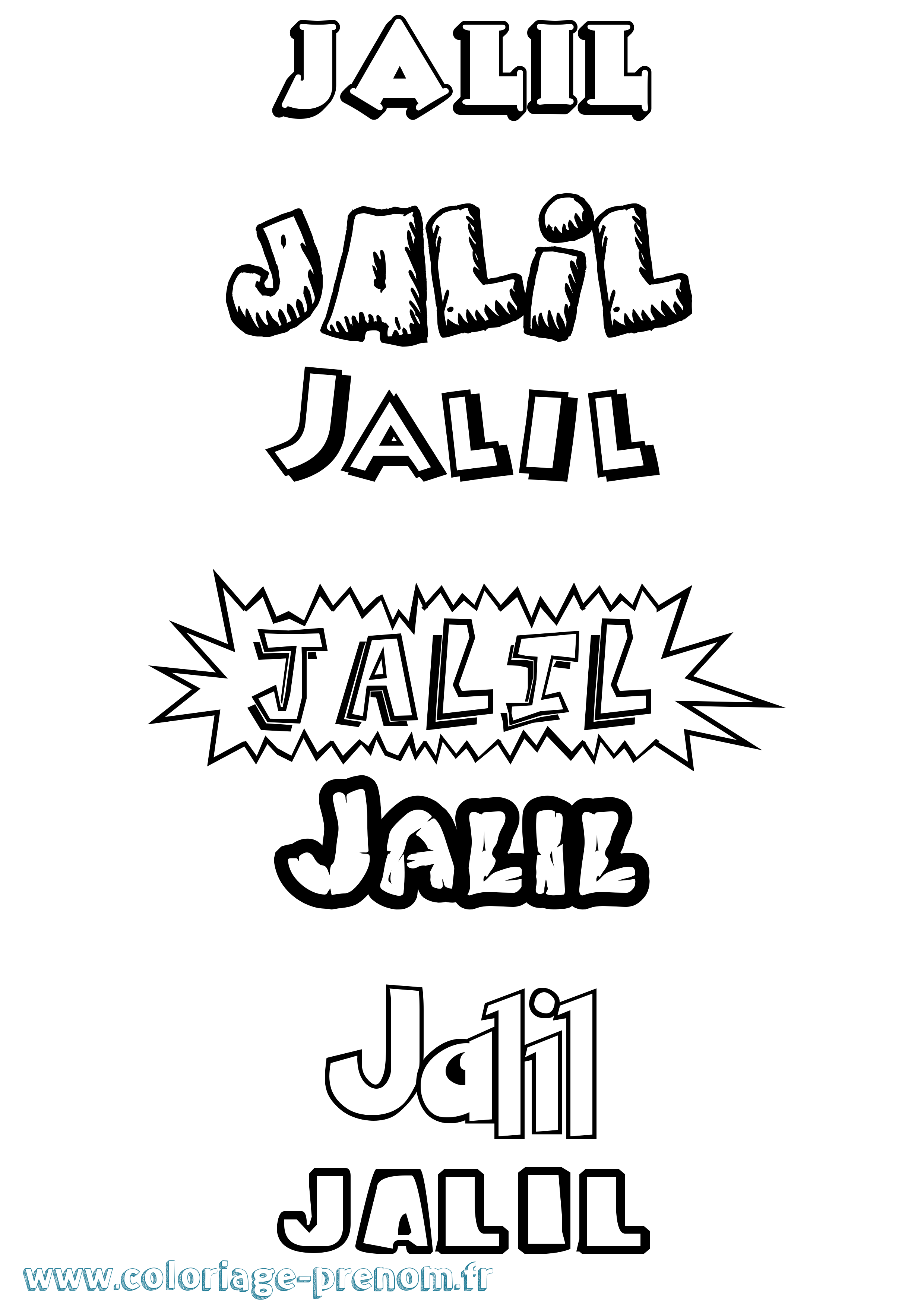 Coloriage Jalil Dessin Animé Coloriage prénom Jalil Dessin Animé