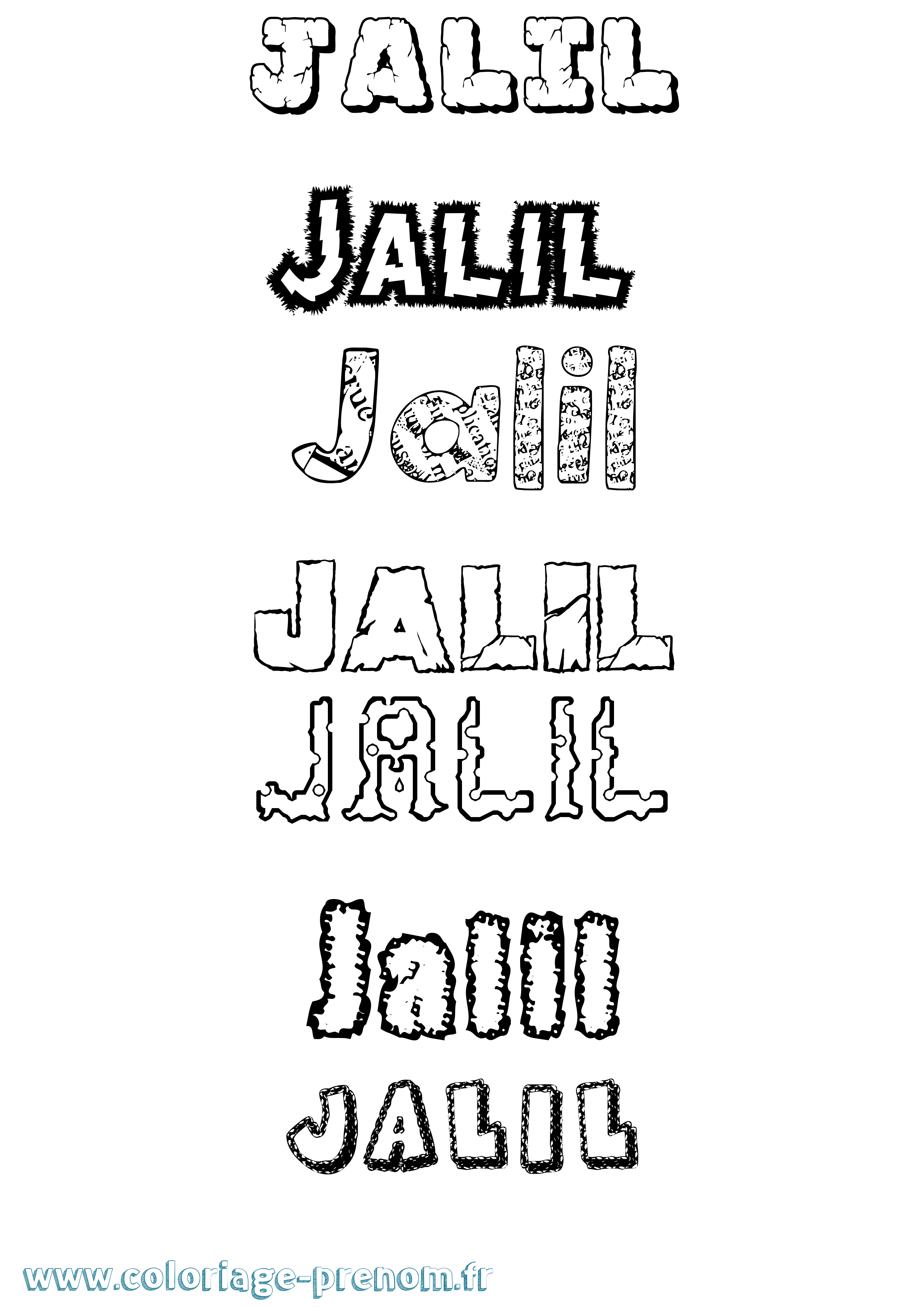 Coloriage prénom Jalil Destructuré