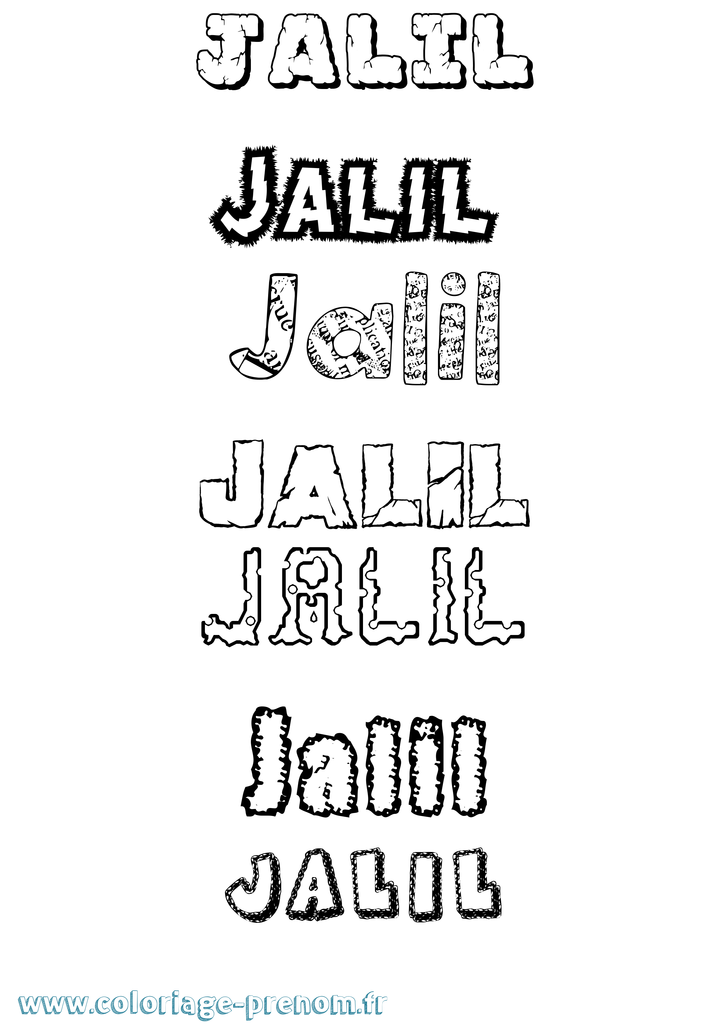 Coloriage Jalil Destructuré Coloriage prénom Jalil Destructuré