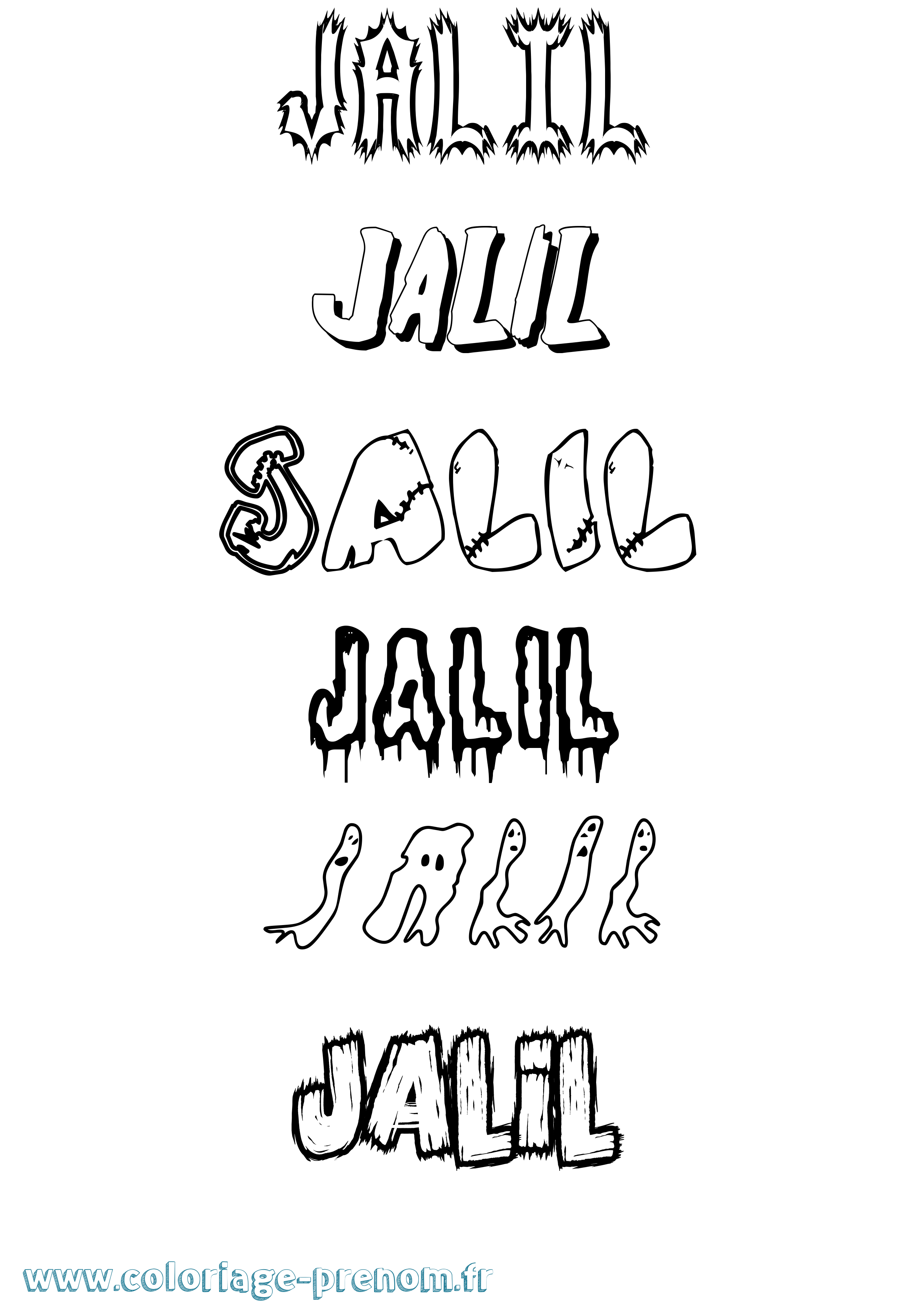 Coloriage Jalil Frisson Coloriage prénom Jalil Frisson