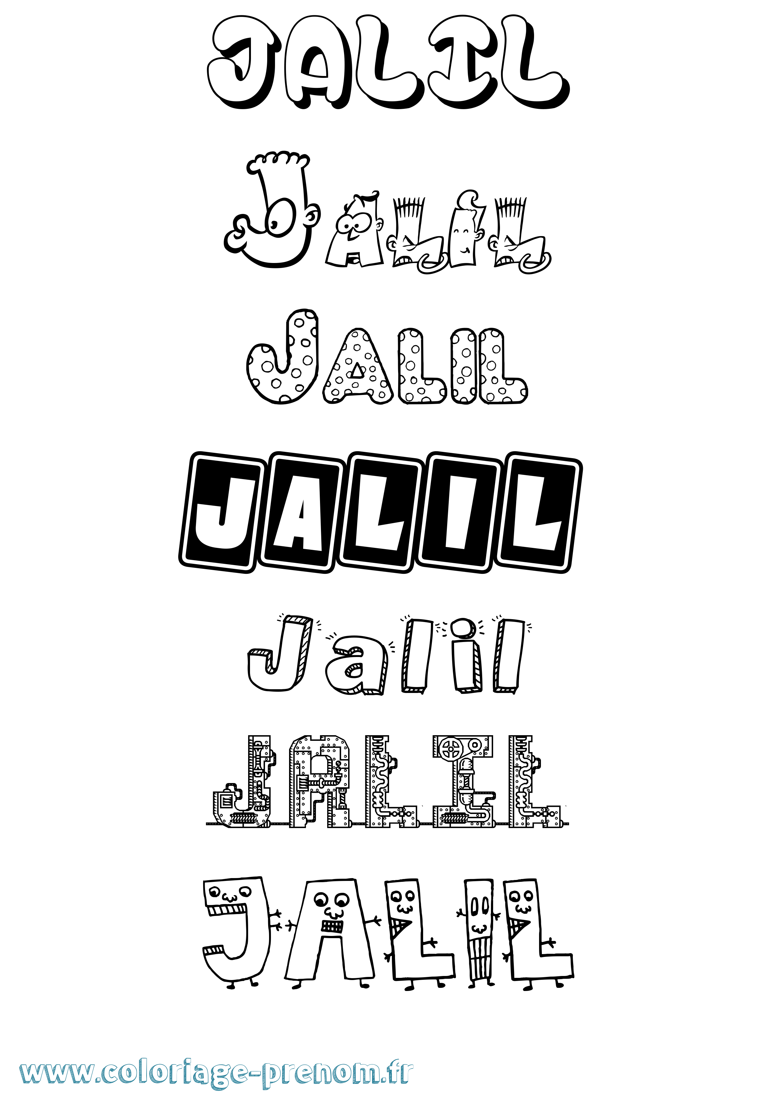 Coloriage prénom Jalil Fun