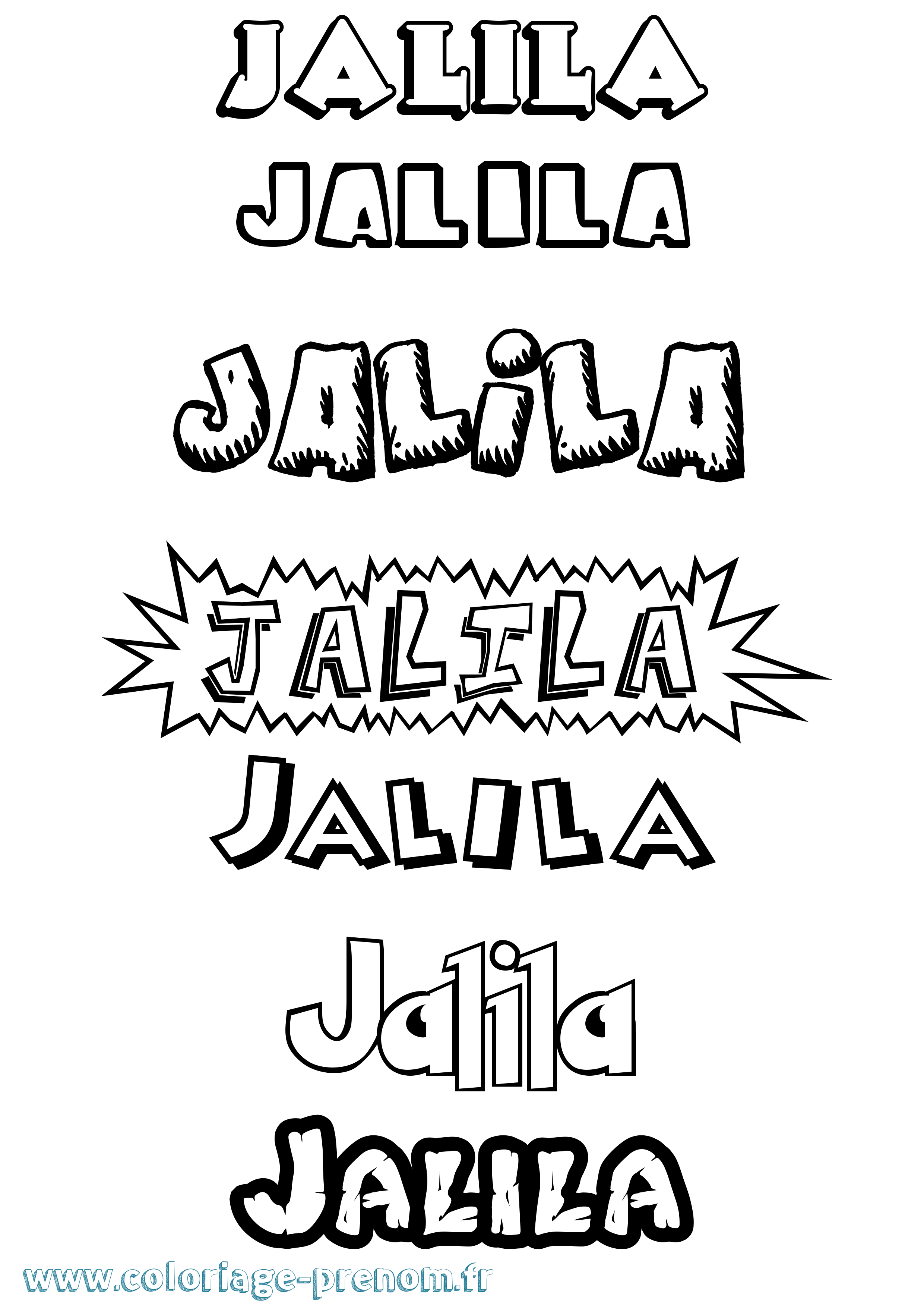 Coloriage Jalila Dessin Animé Coloriage prénom Jalila Dessin Animé