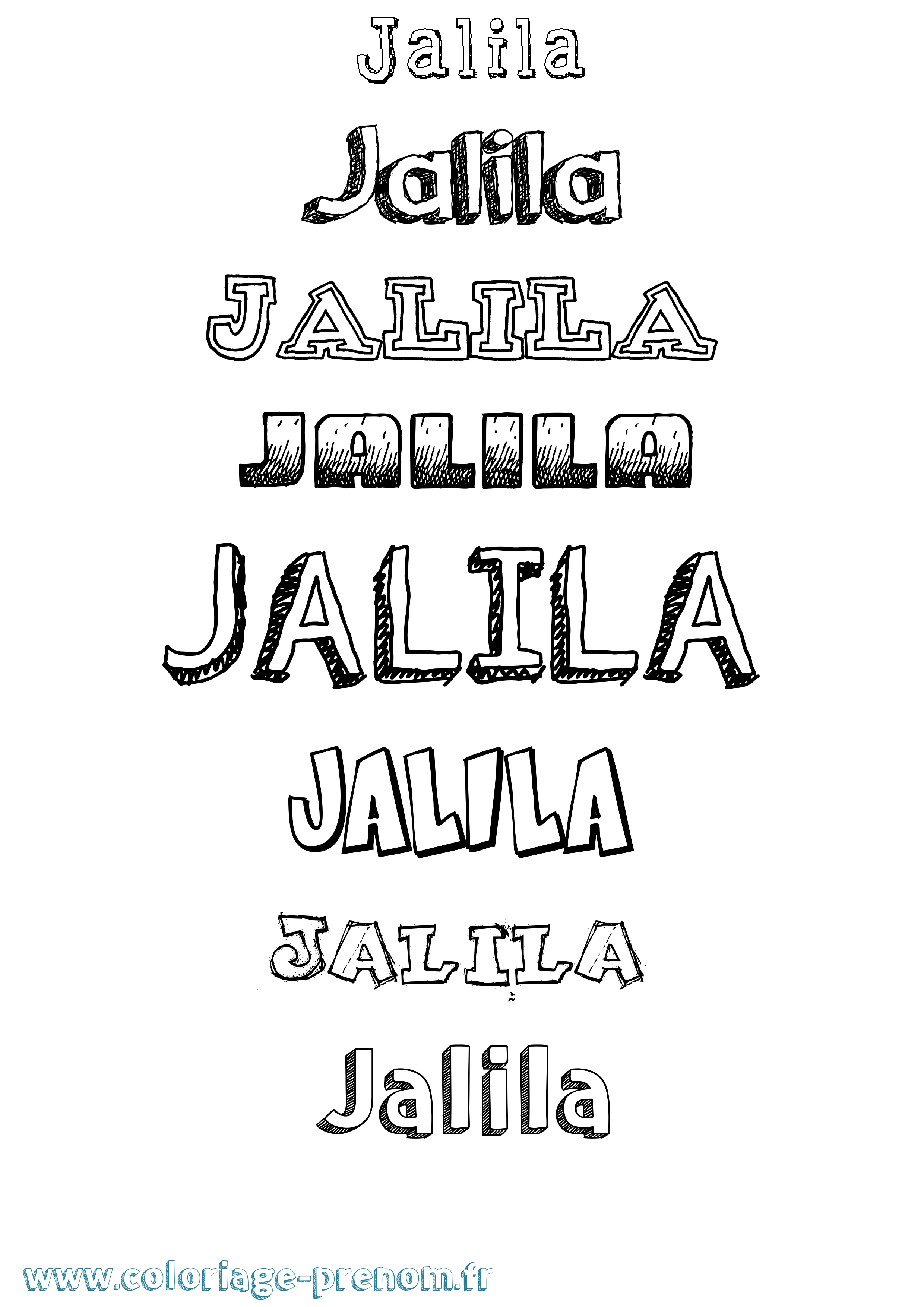 Coloriage Jalila Dessiné Coloriage prénom Jalila Dessiné
