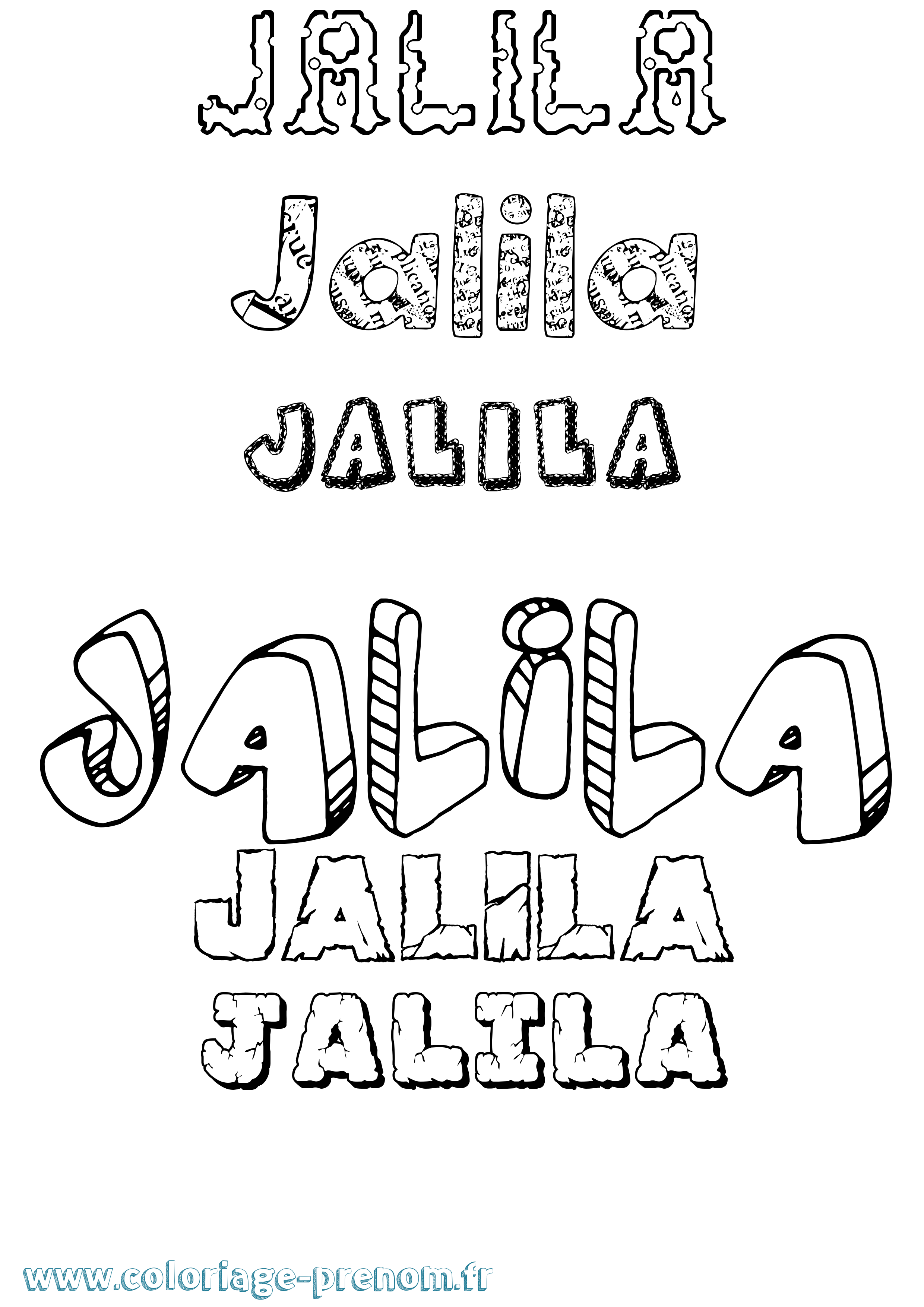 Coloriage Jalila Destructuré Coloriage prénom Jalila Destructuré