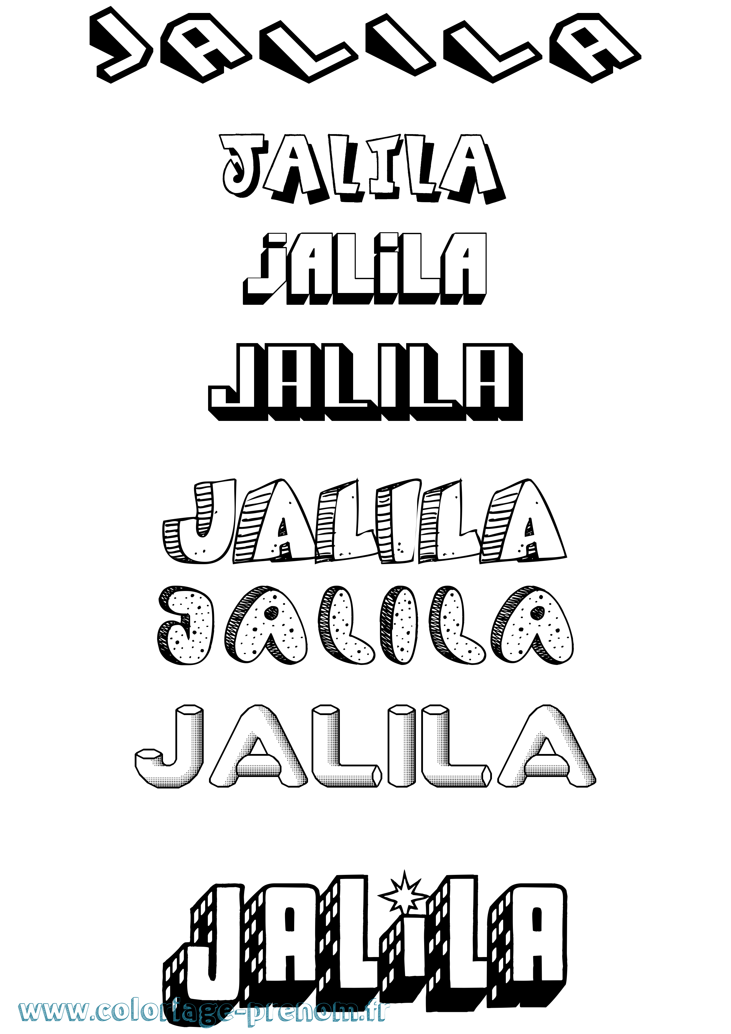 Coloriage Jalila Effet 3D Coloriage prénom Jalila Effet 3D