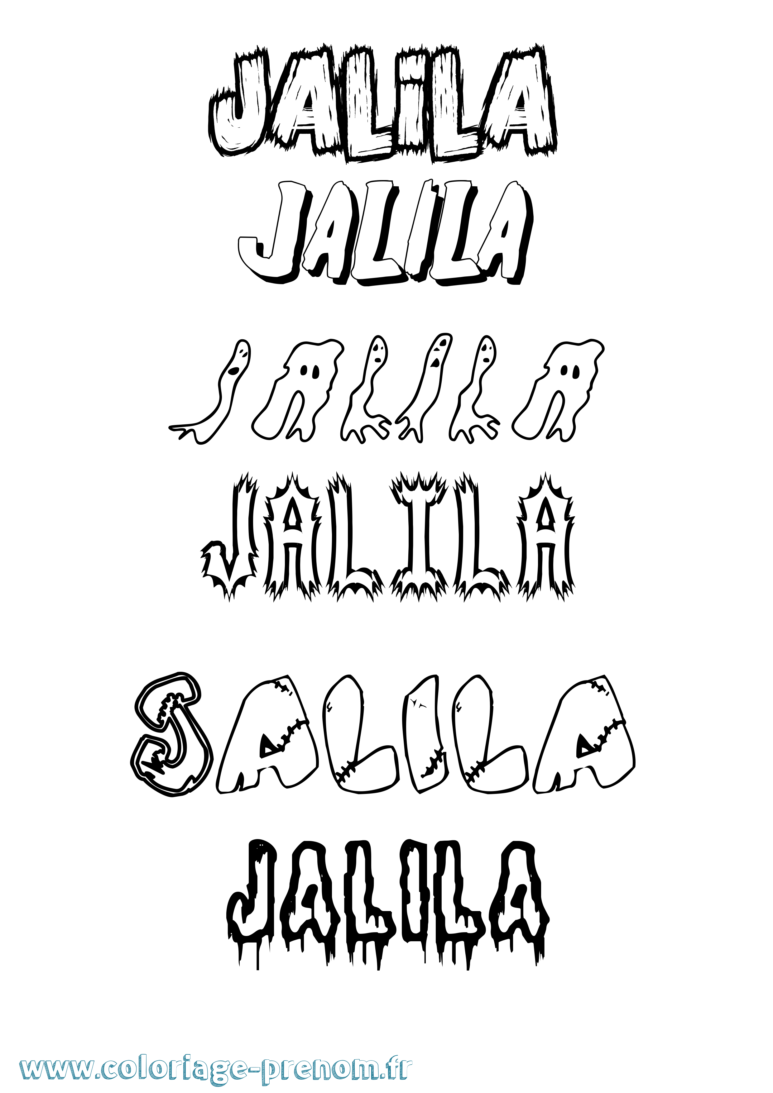 Coloriage Jalila Frisson Coloriage prénom Jalila Frisson