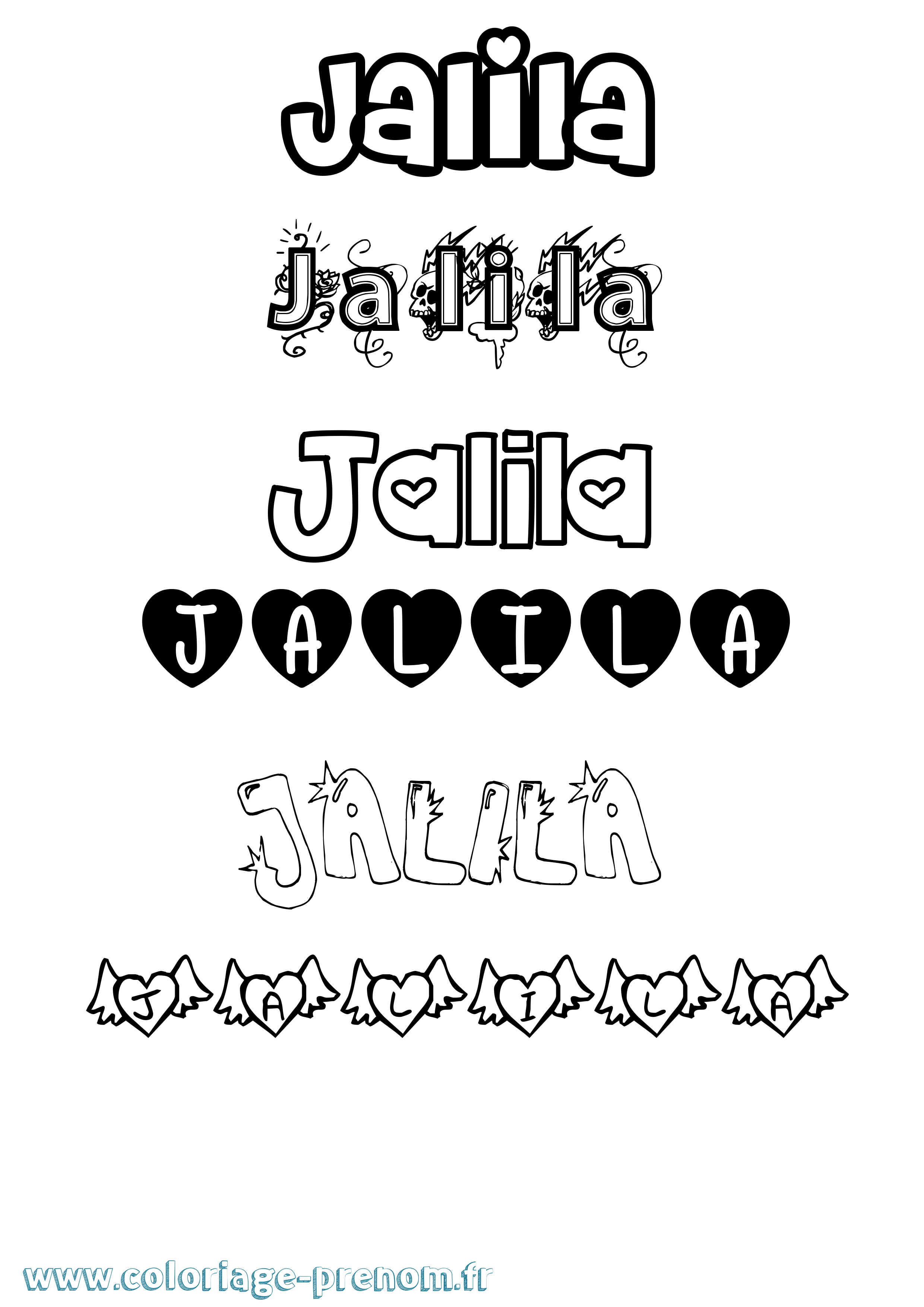 Coloriage Jalila Girly Coloriage prénom Jalila Girly