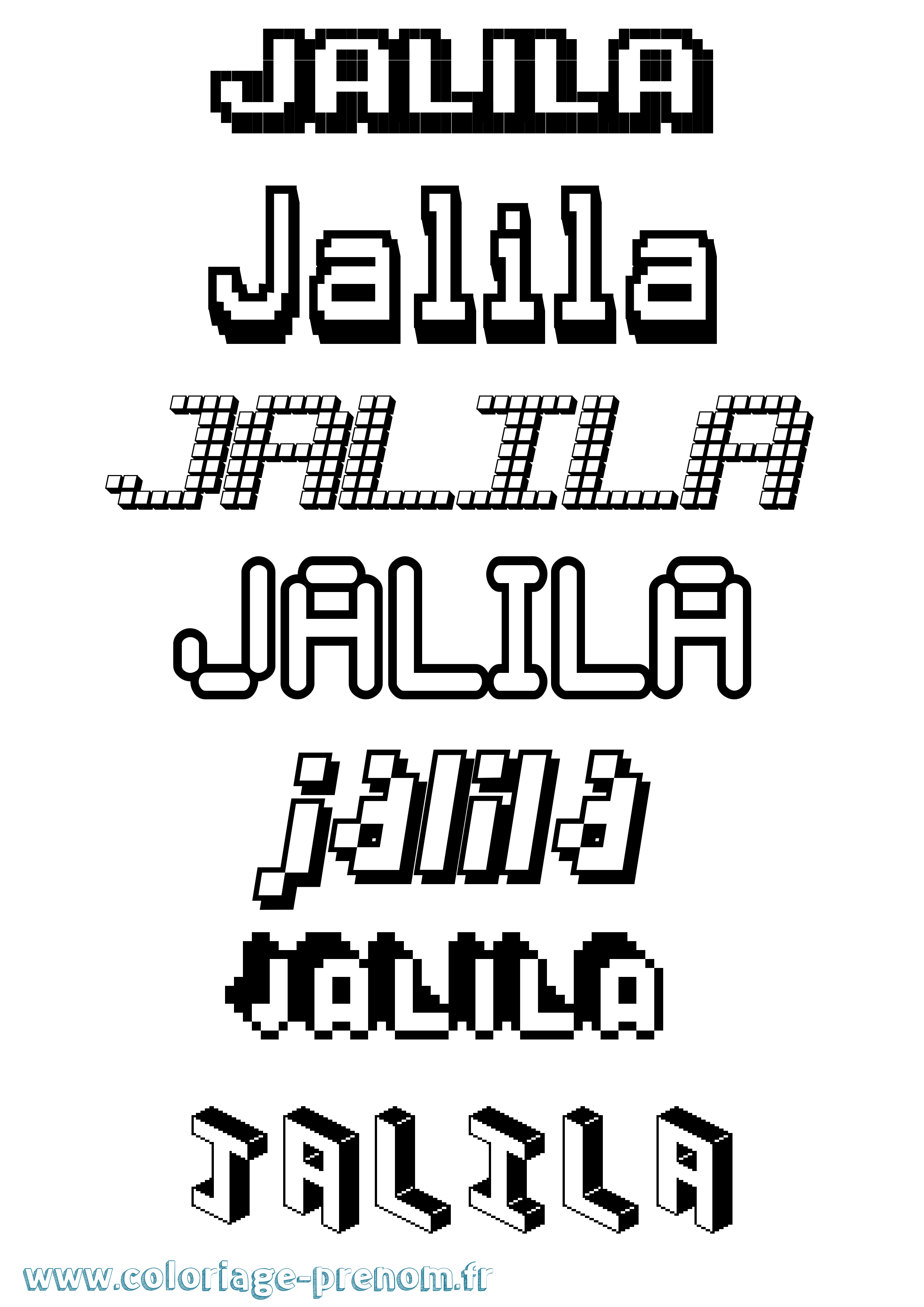 Coloriage Jalila Pixel Coloriage prénom Jalila Pixel