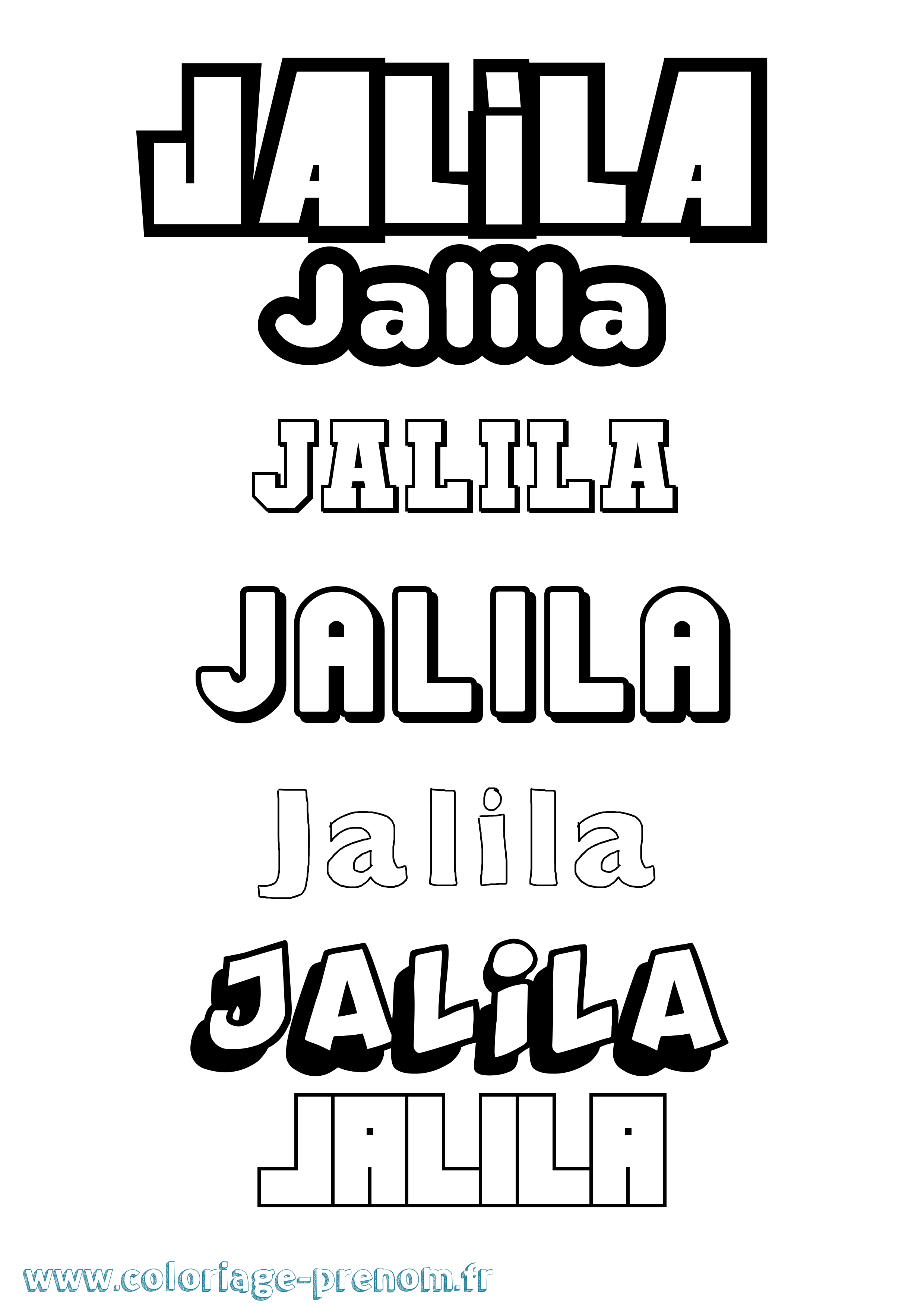 Coloriage Jalila Simple Coloriage prénom Jalila Simple