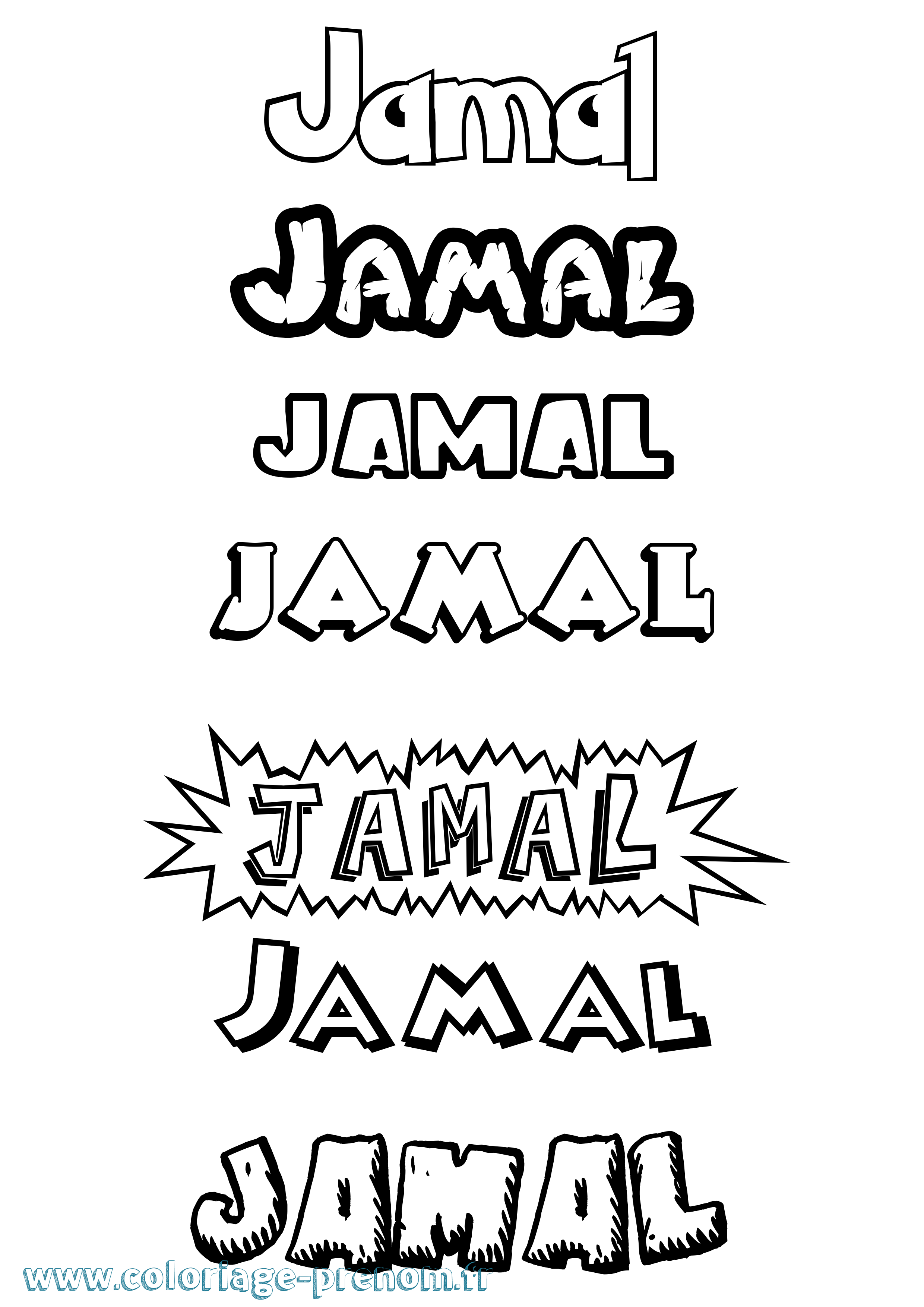 Coloriage prénom Jamal Dessin Animé