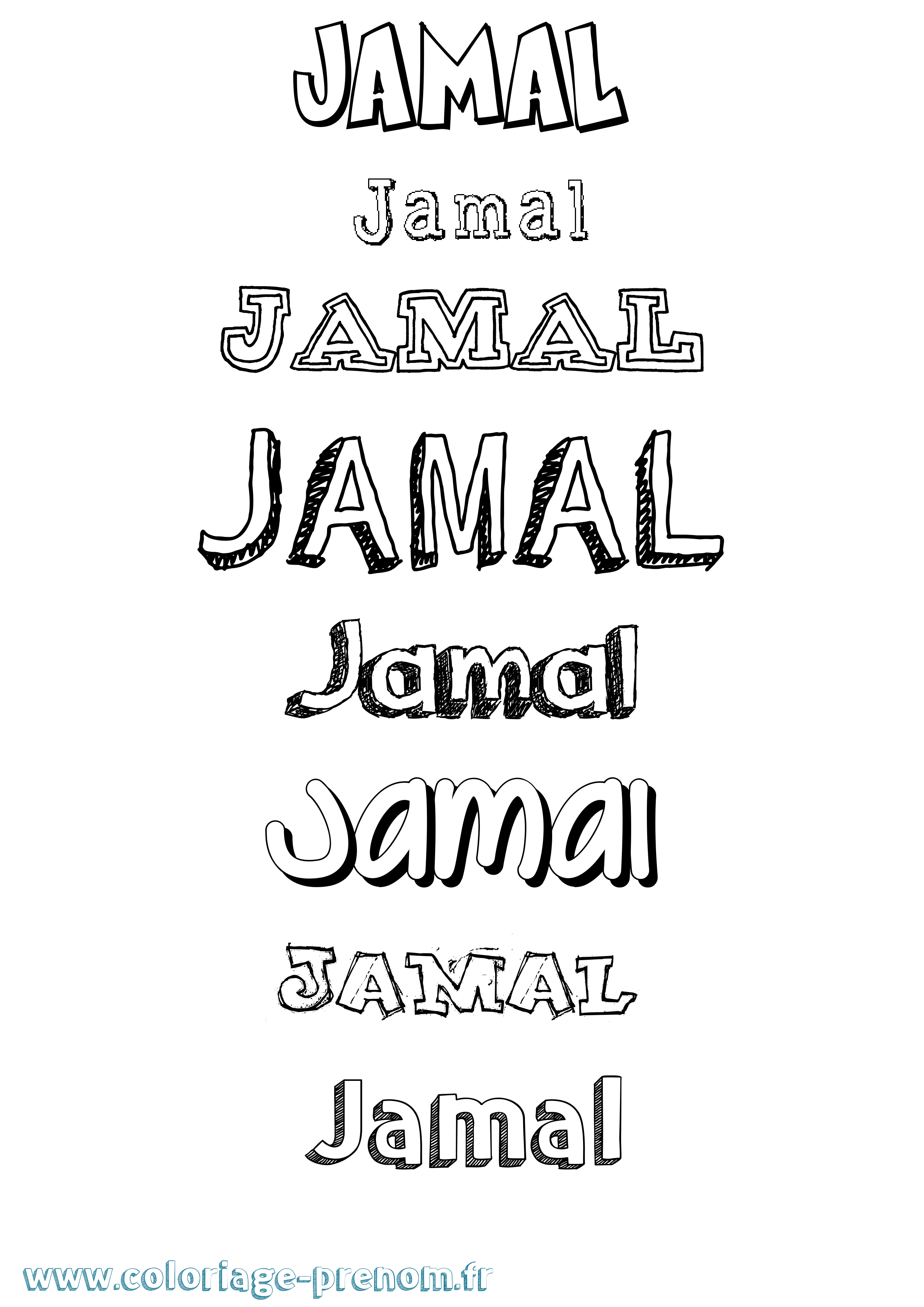 Coloriage prénom Jamal Dessiné