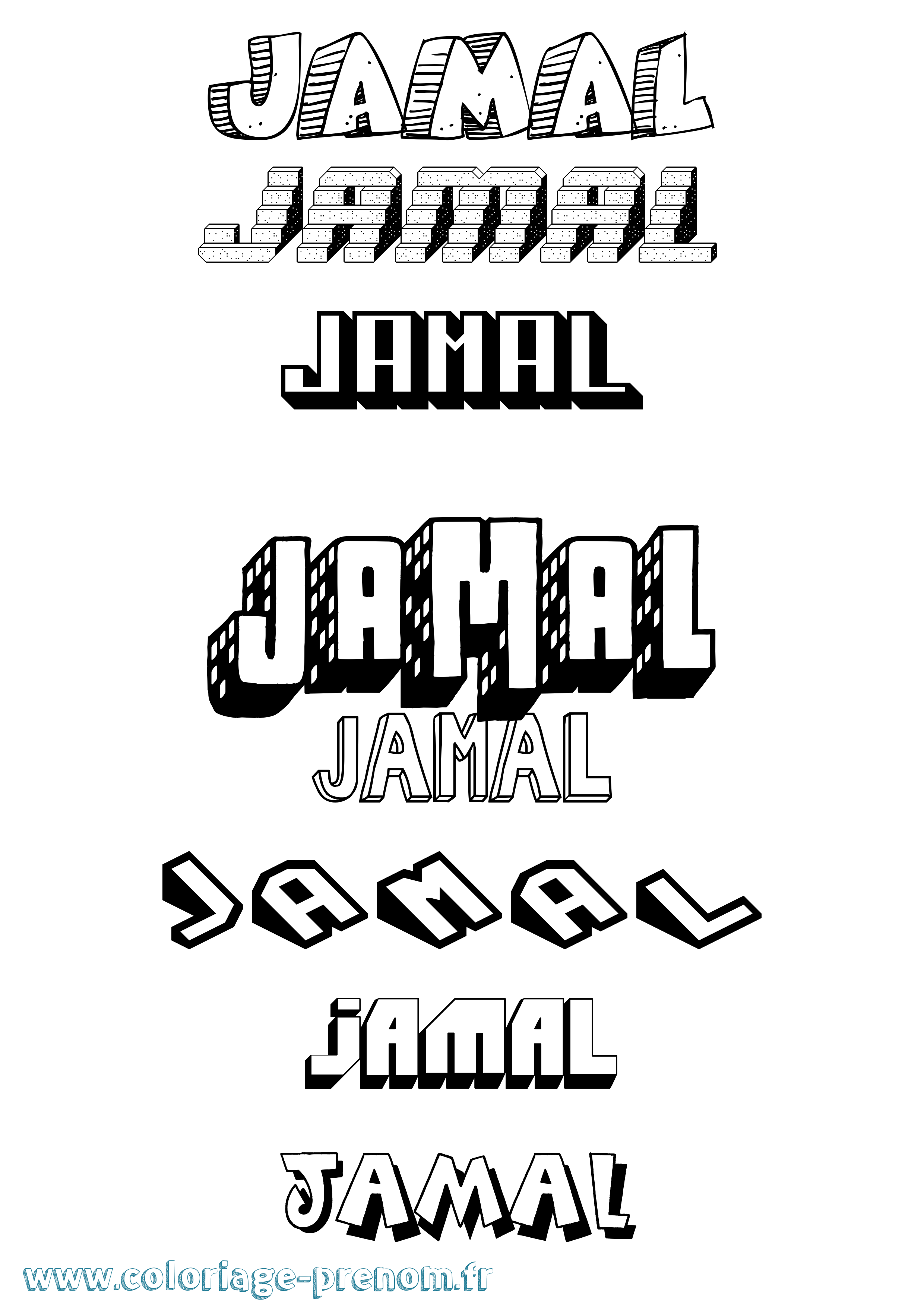Coloriage prénom Jamal Effet 3D