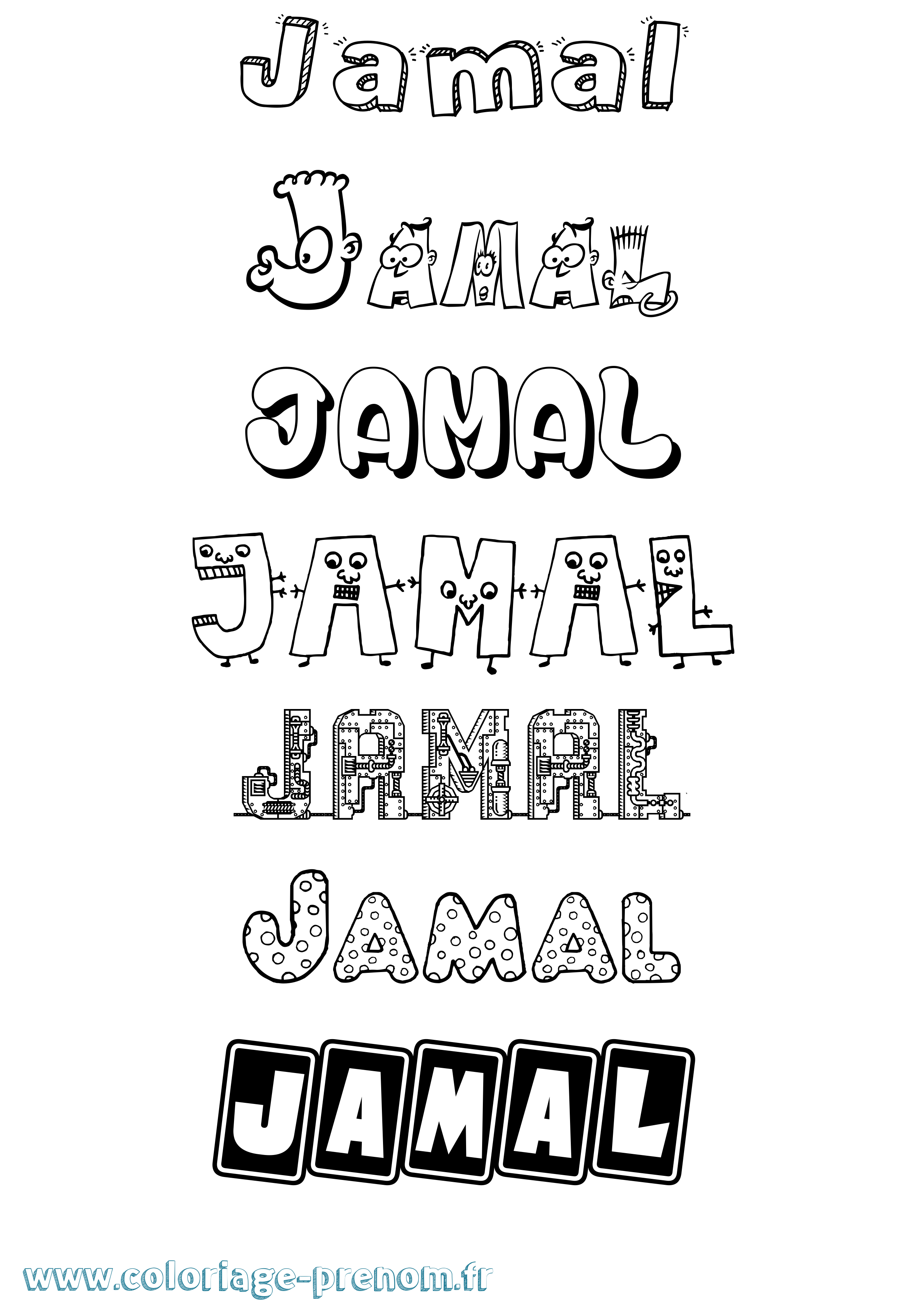 Coloriage prénom Jamal Fun