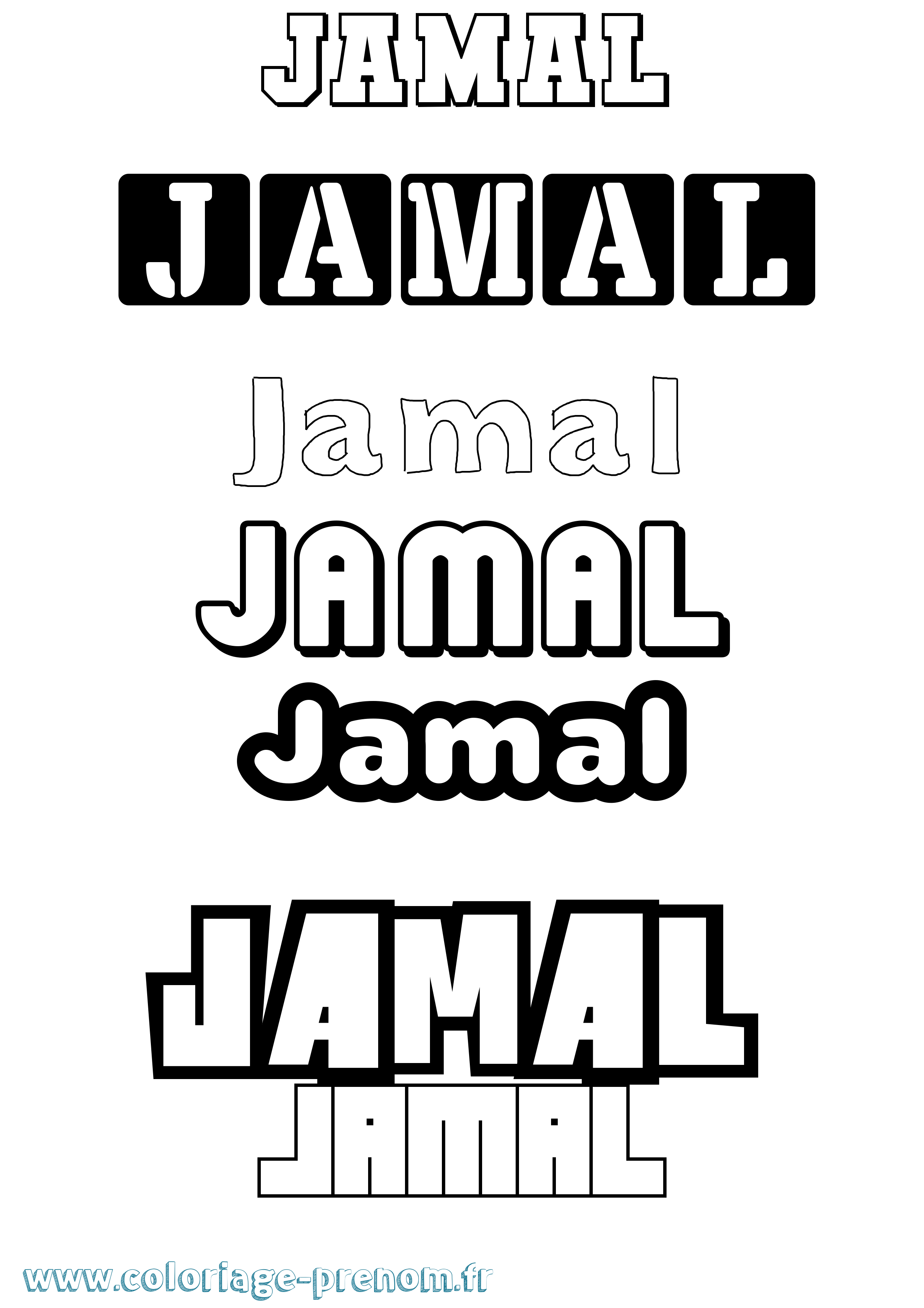 Coloriage prénom Jamal Simple