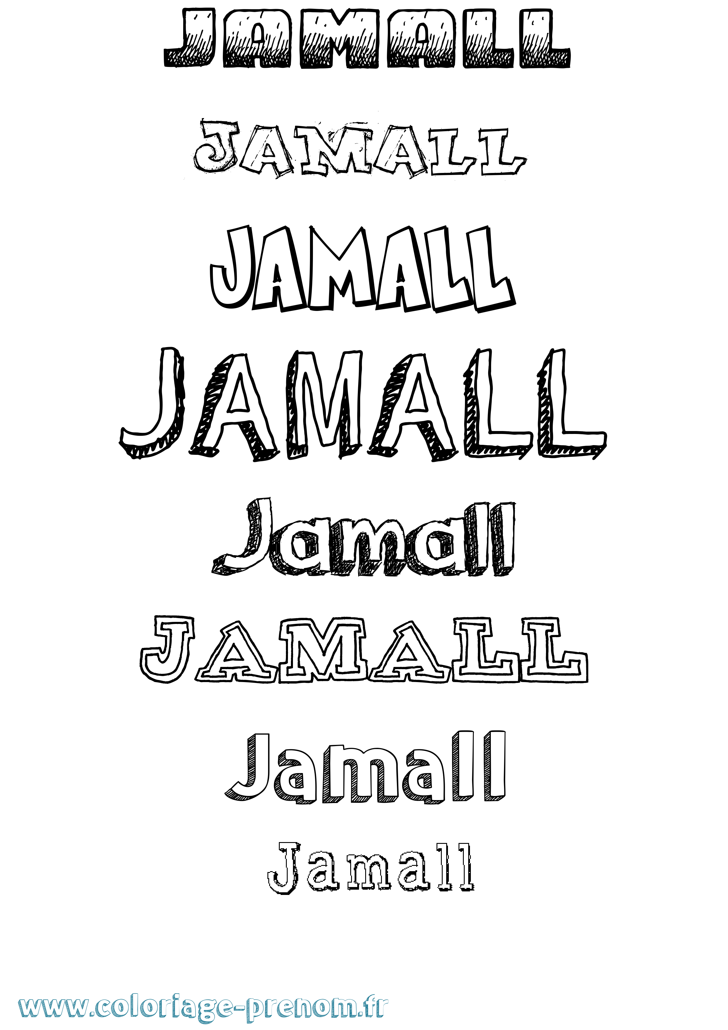 Coloriage prénom Jamall Dessiné