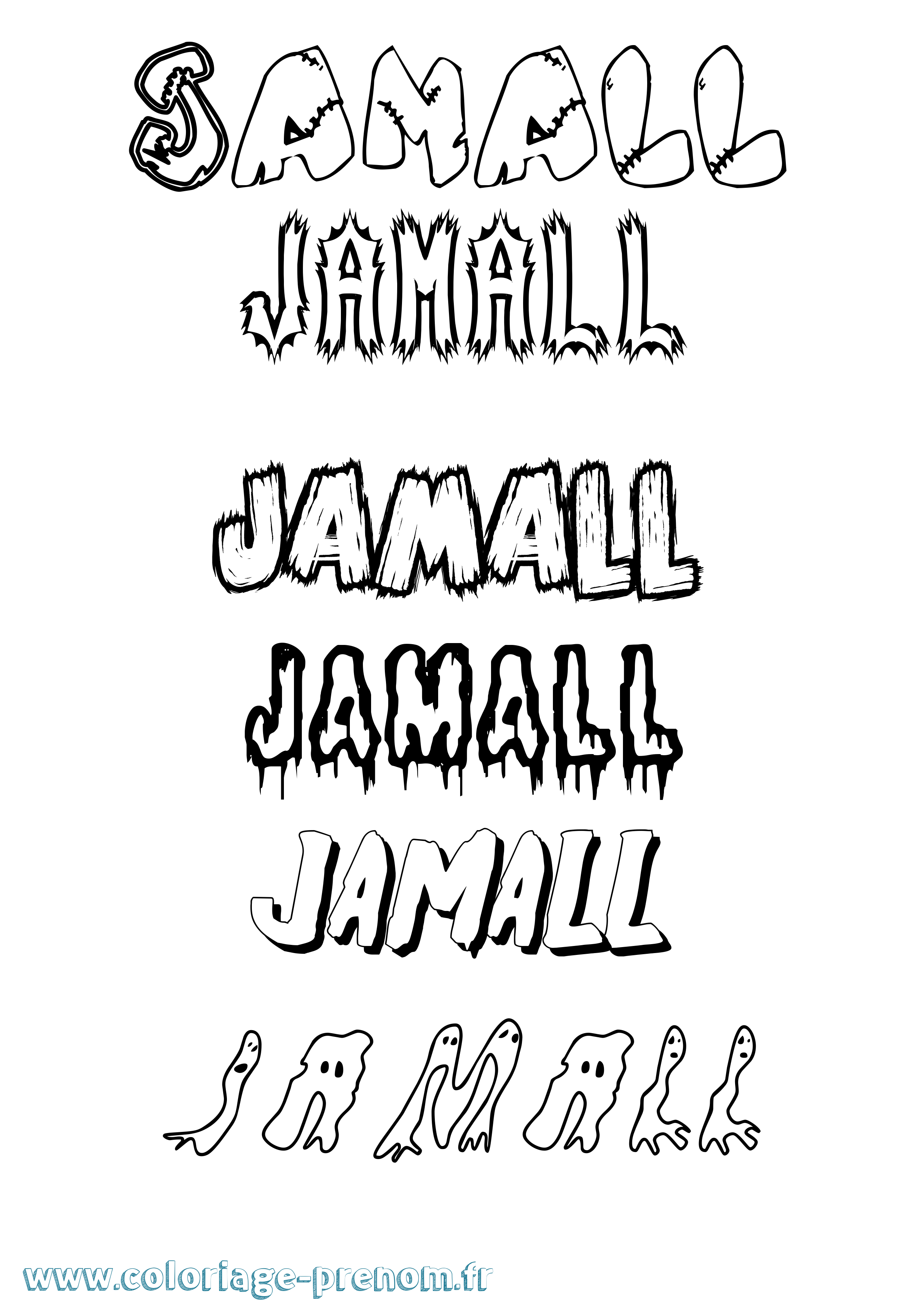 Coloriage prénom Jamall Frisson