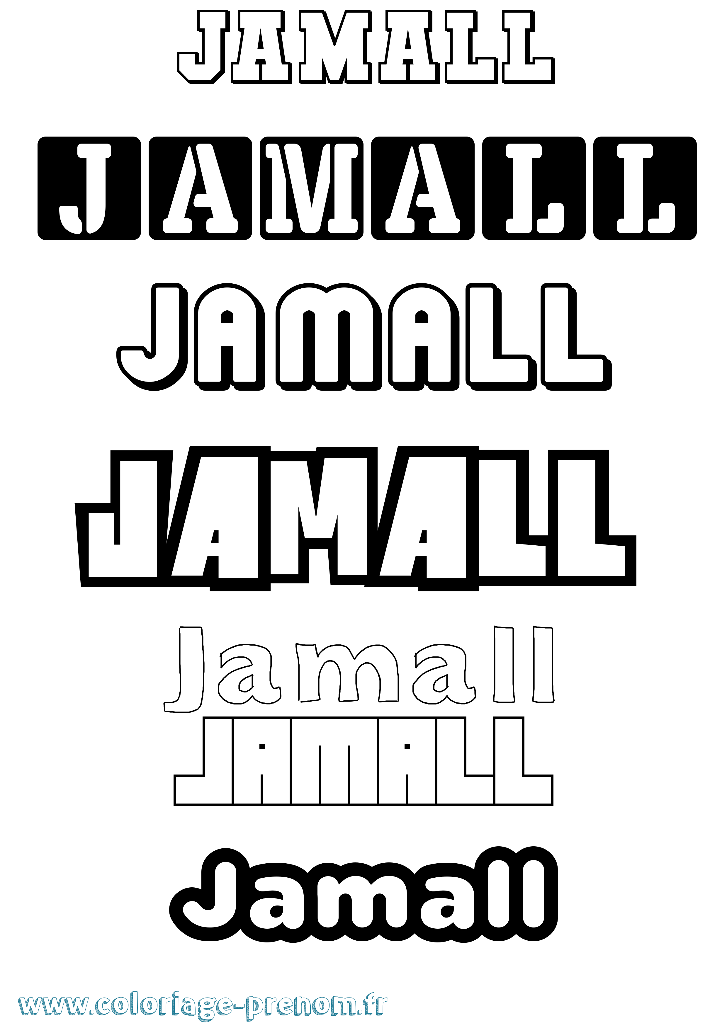 Coloriage prénom Jamall Simple