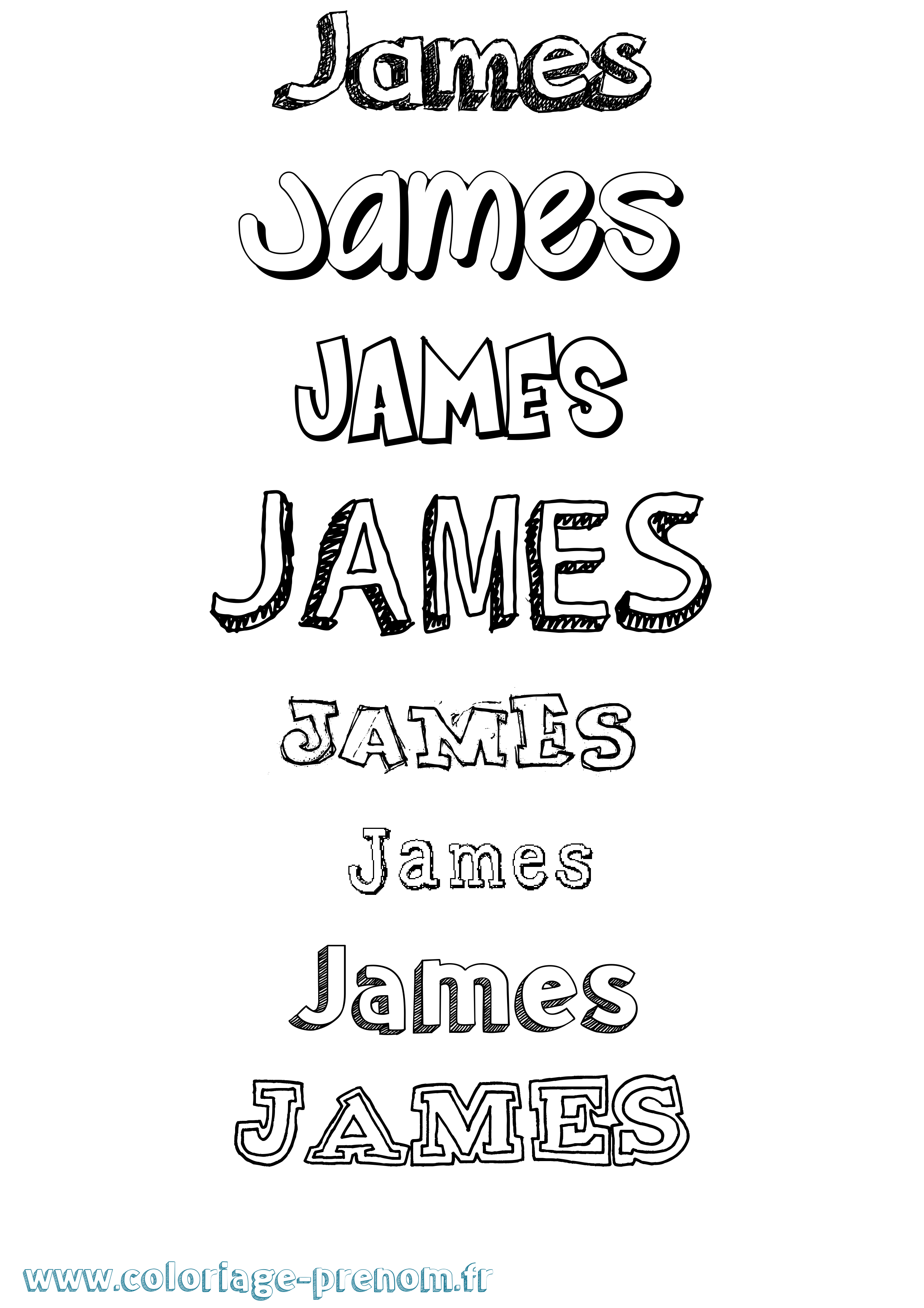 Coloriage James Dessiné Coloriage prénom James Dessiné