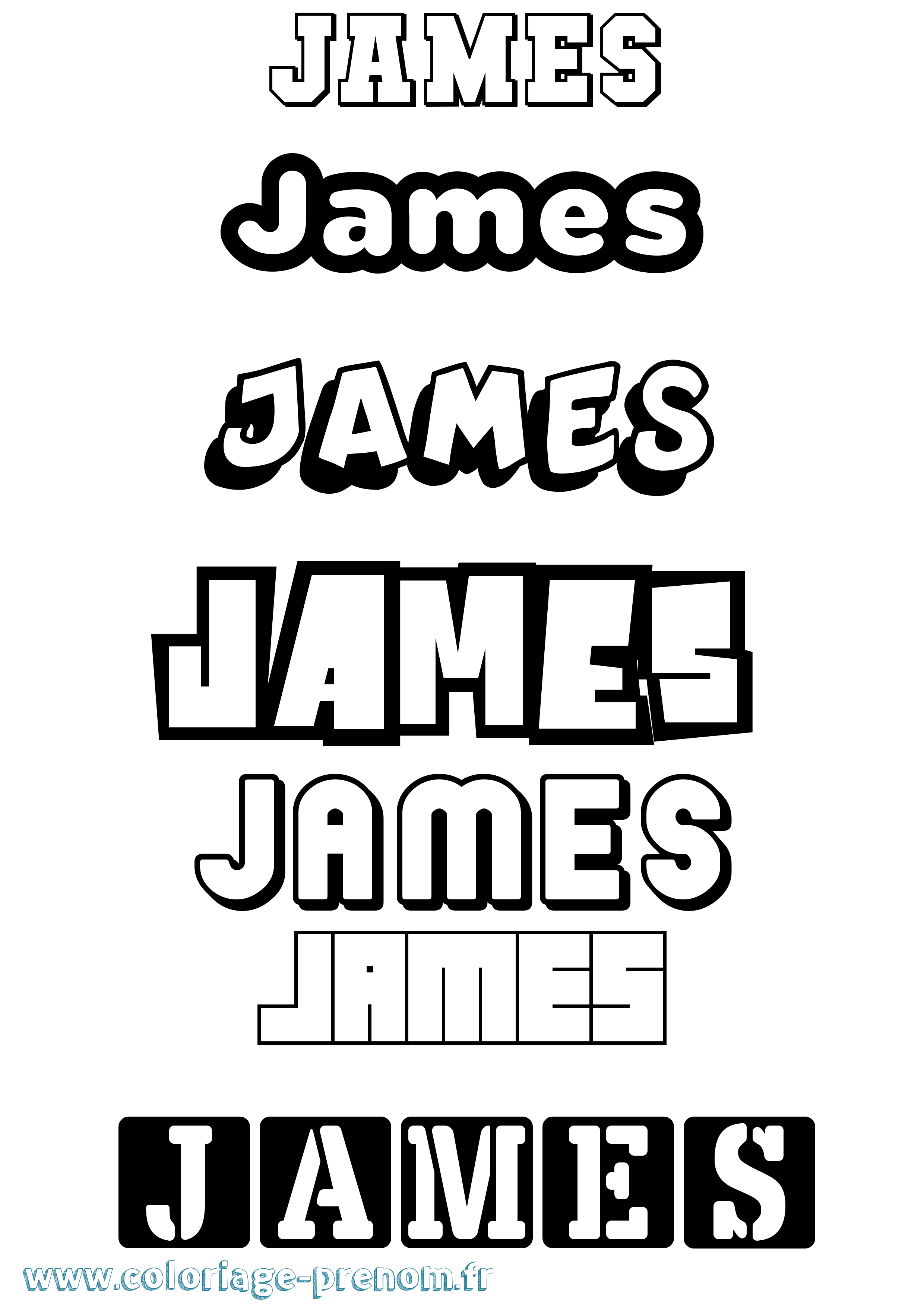 Coloriage James Simple Coloriage prénom James Simple
