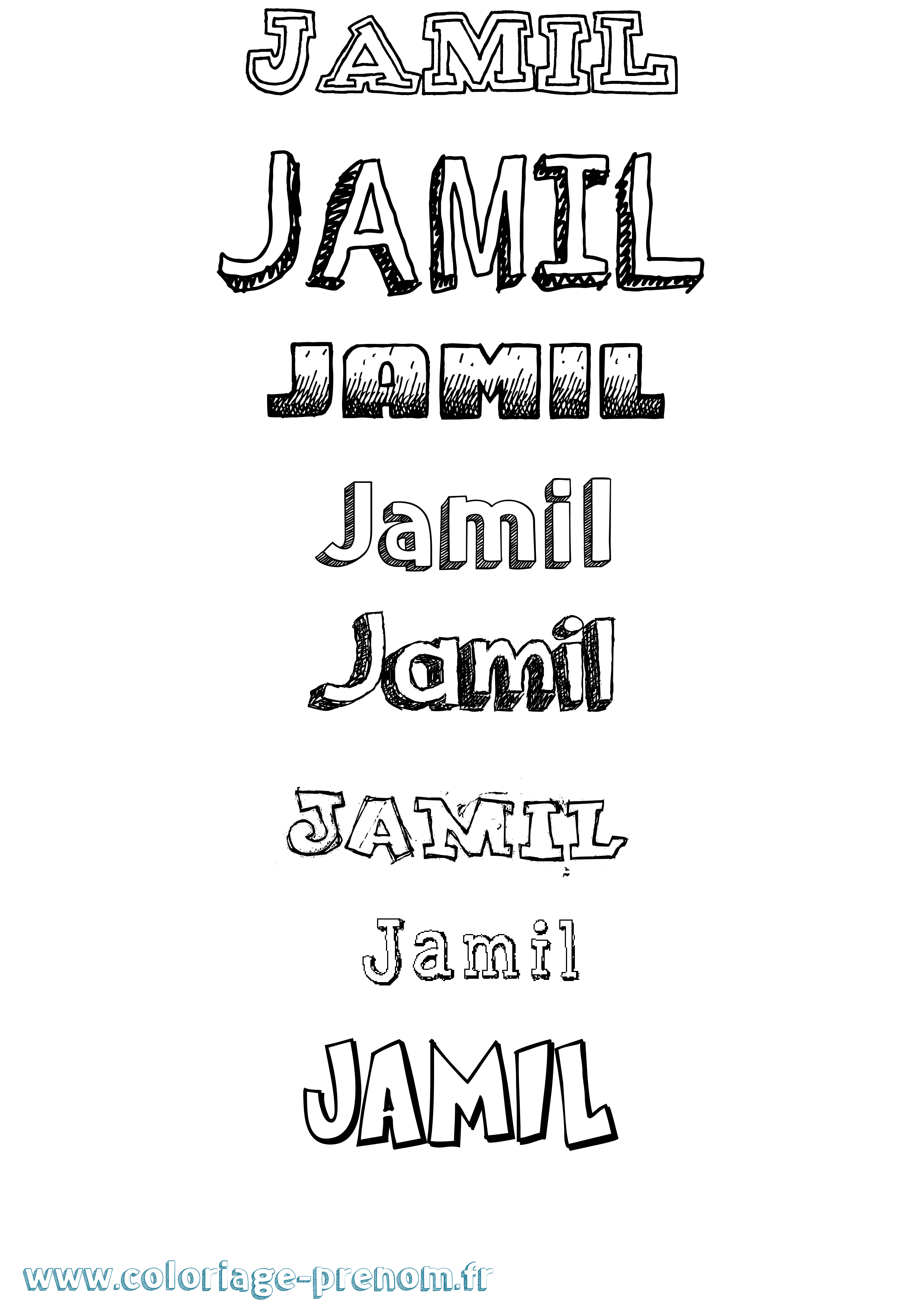 Coloriage prénom Jamil Dessiné