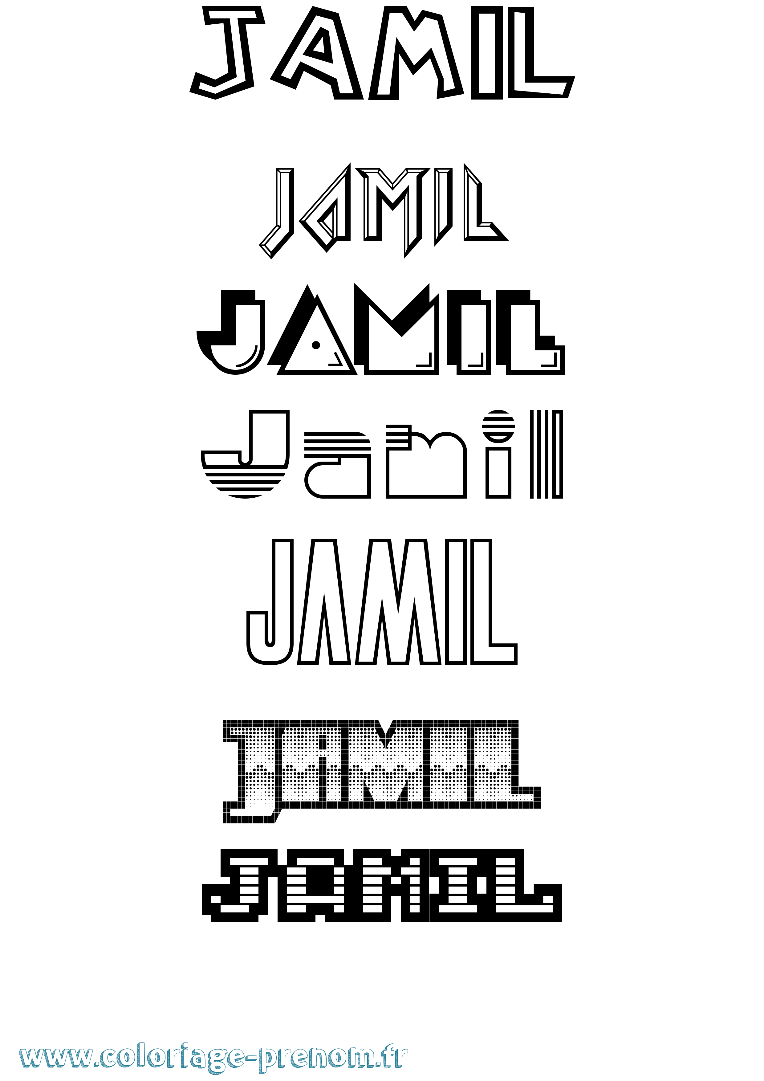 Coloriage prénom Jamil Jeux Vidéos