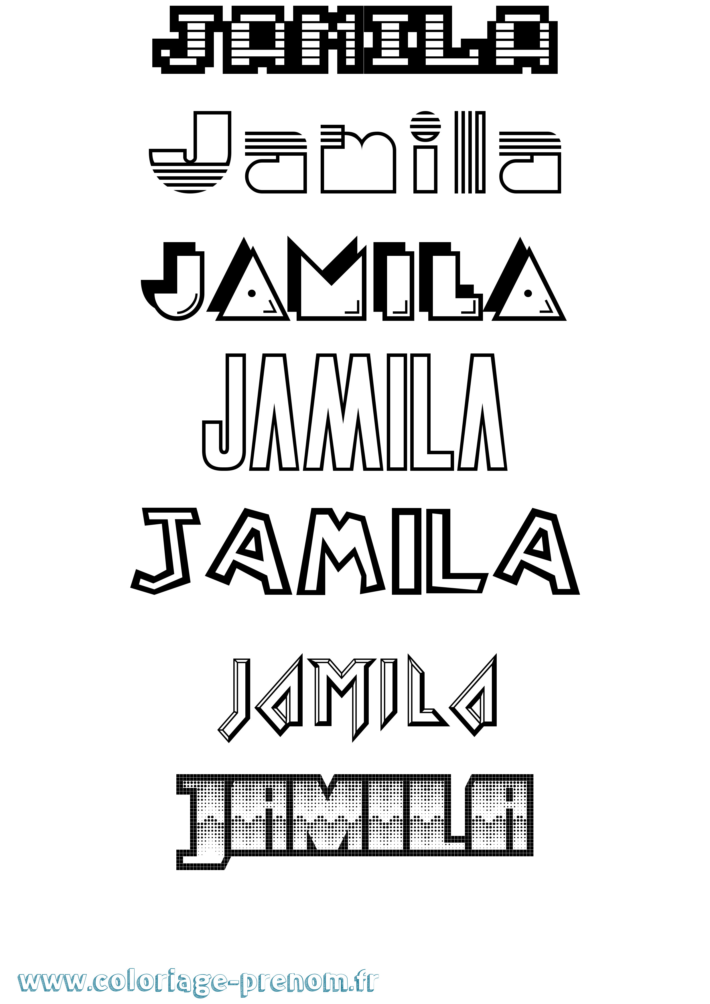 Coloriage prénom Jamila Jeux Vidéos