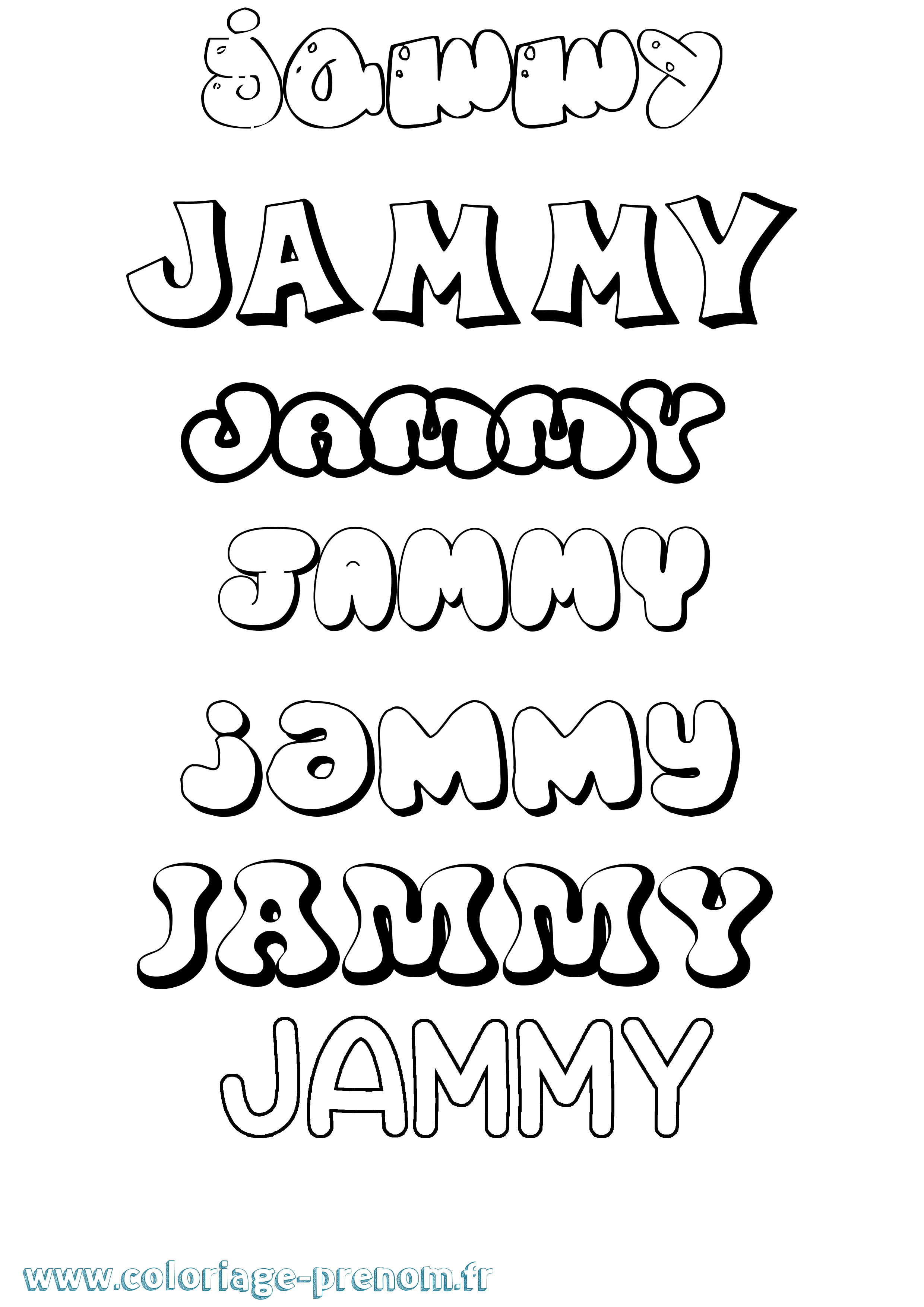 Coloriage prénom Jammy Bubble