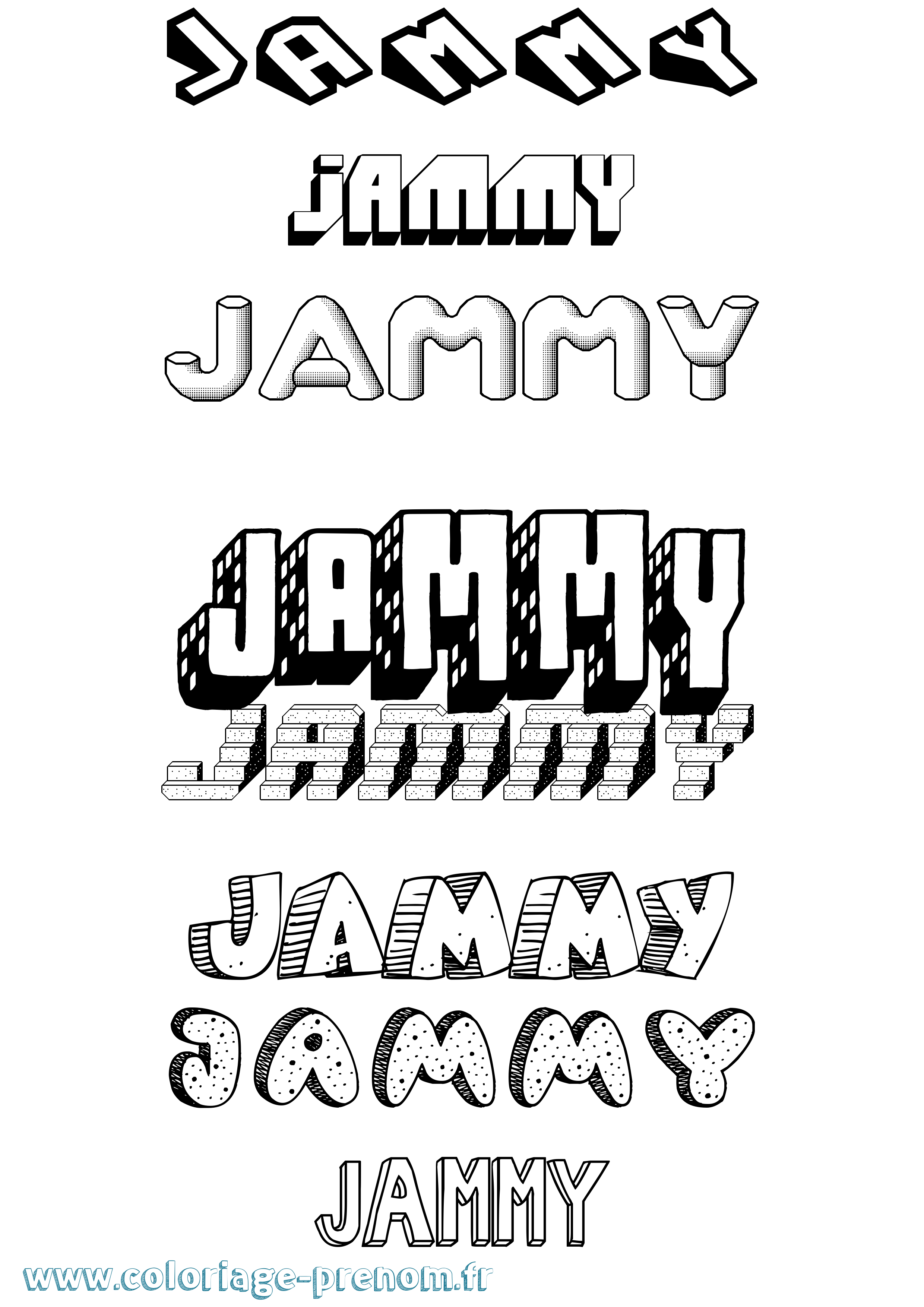 Coloriage prénom Jammy Effet 3D