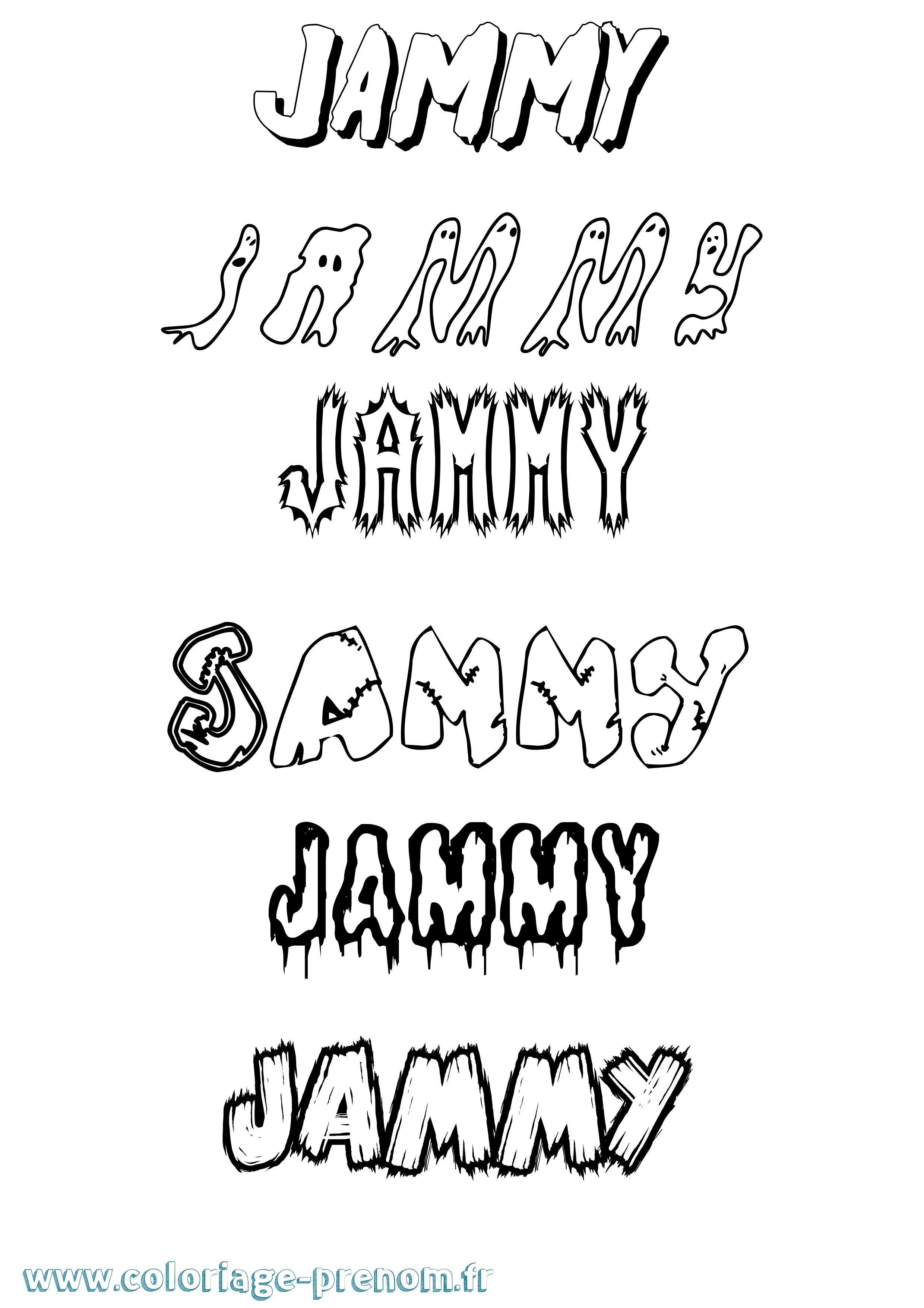 Coloriage prénom Jammy Frisson