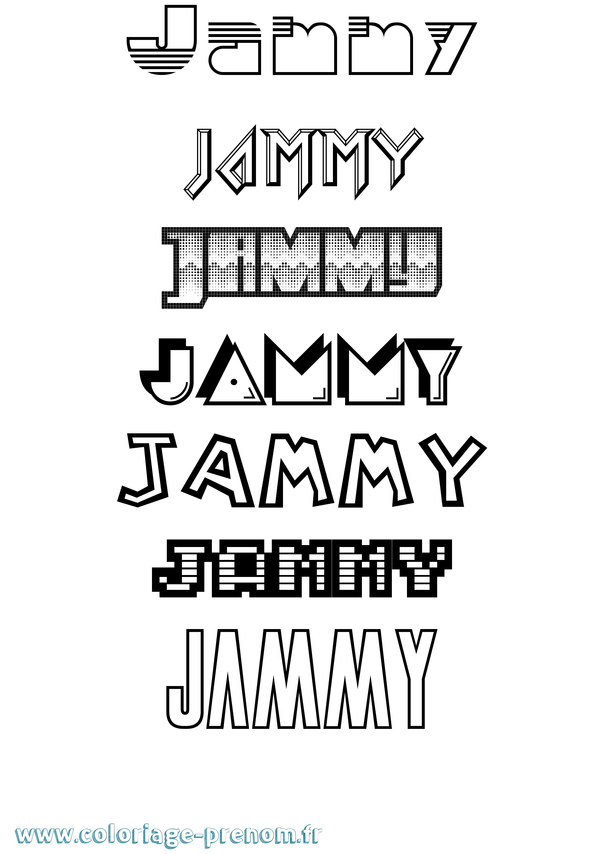 Coloriage prénom Jammy Jeux Vidéos