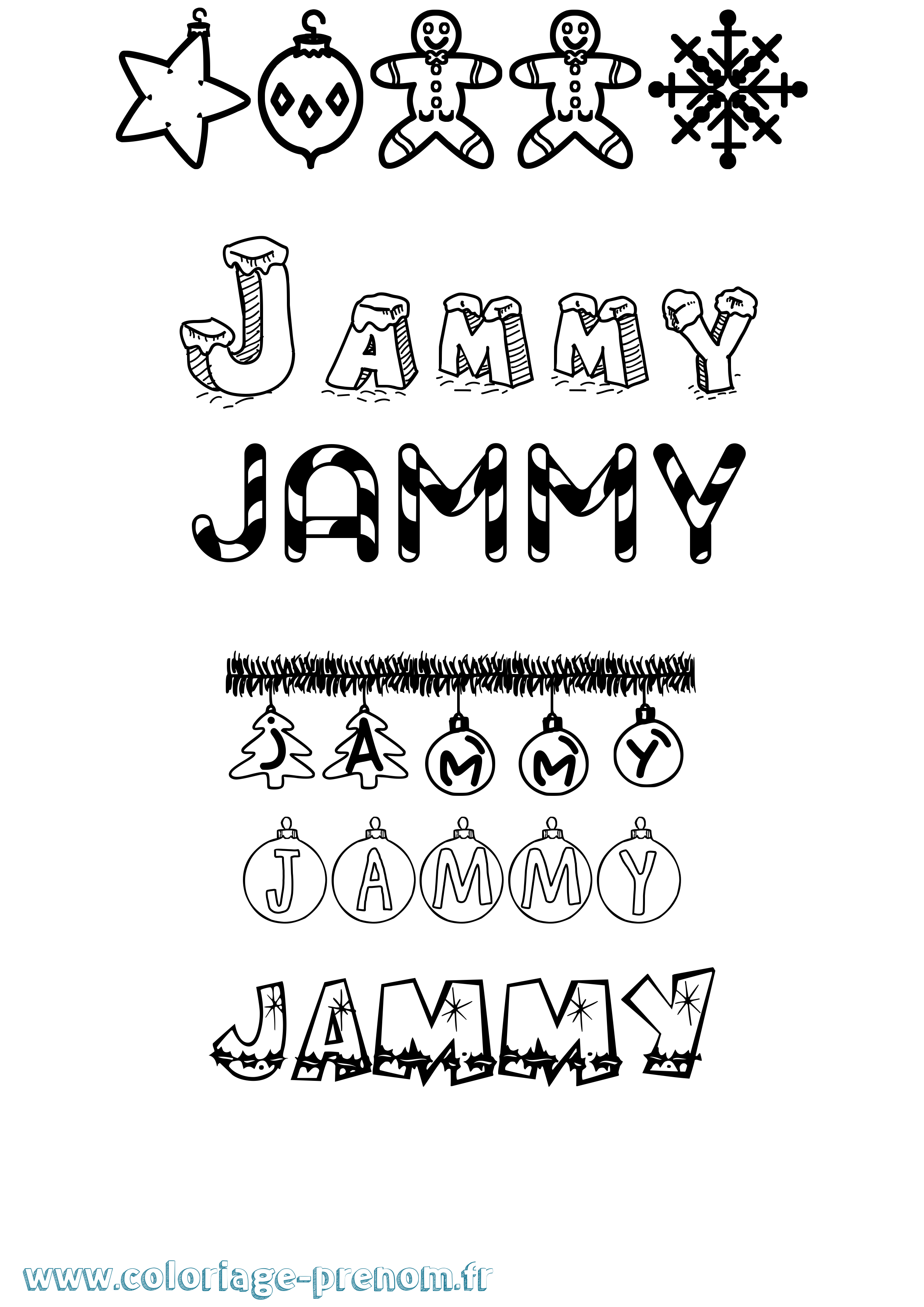 Coloriage prénom Jammy Noël