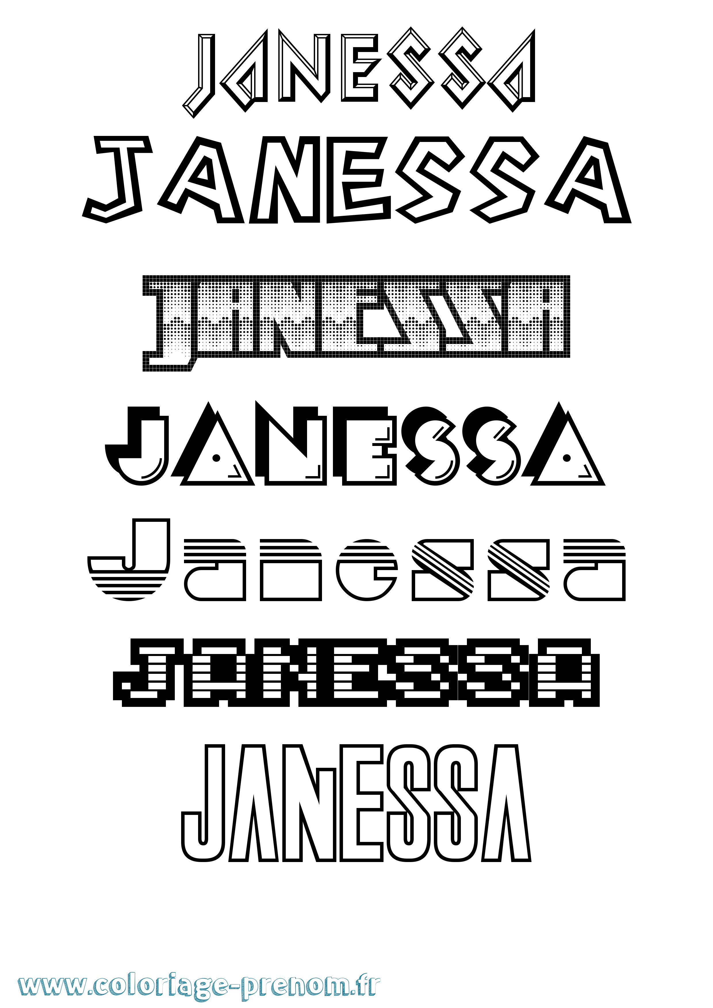 Coloriage Janessa Jeux Vidéos Coloriage prénom Janessa Jeux Vidéos