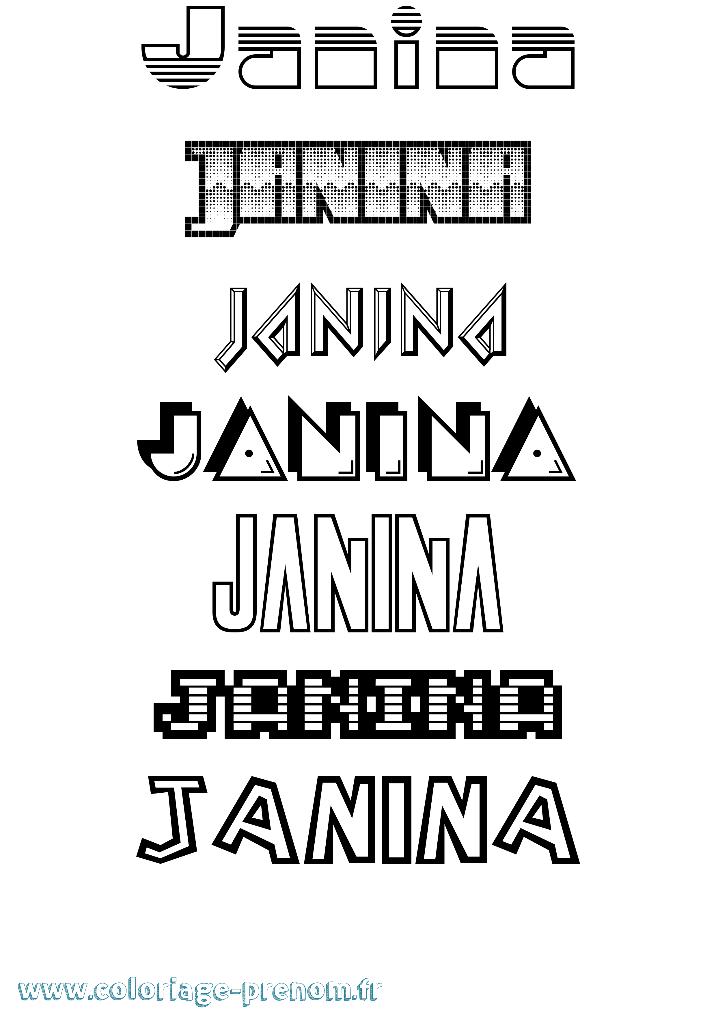 Coloriage Janina Jeux Vidéos Coloriage prénom Janina Jeux Vidéos