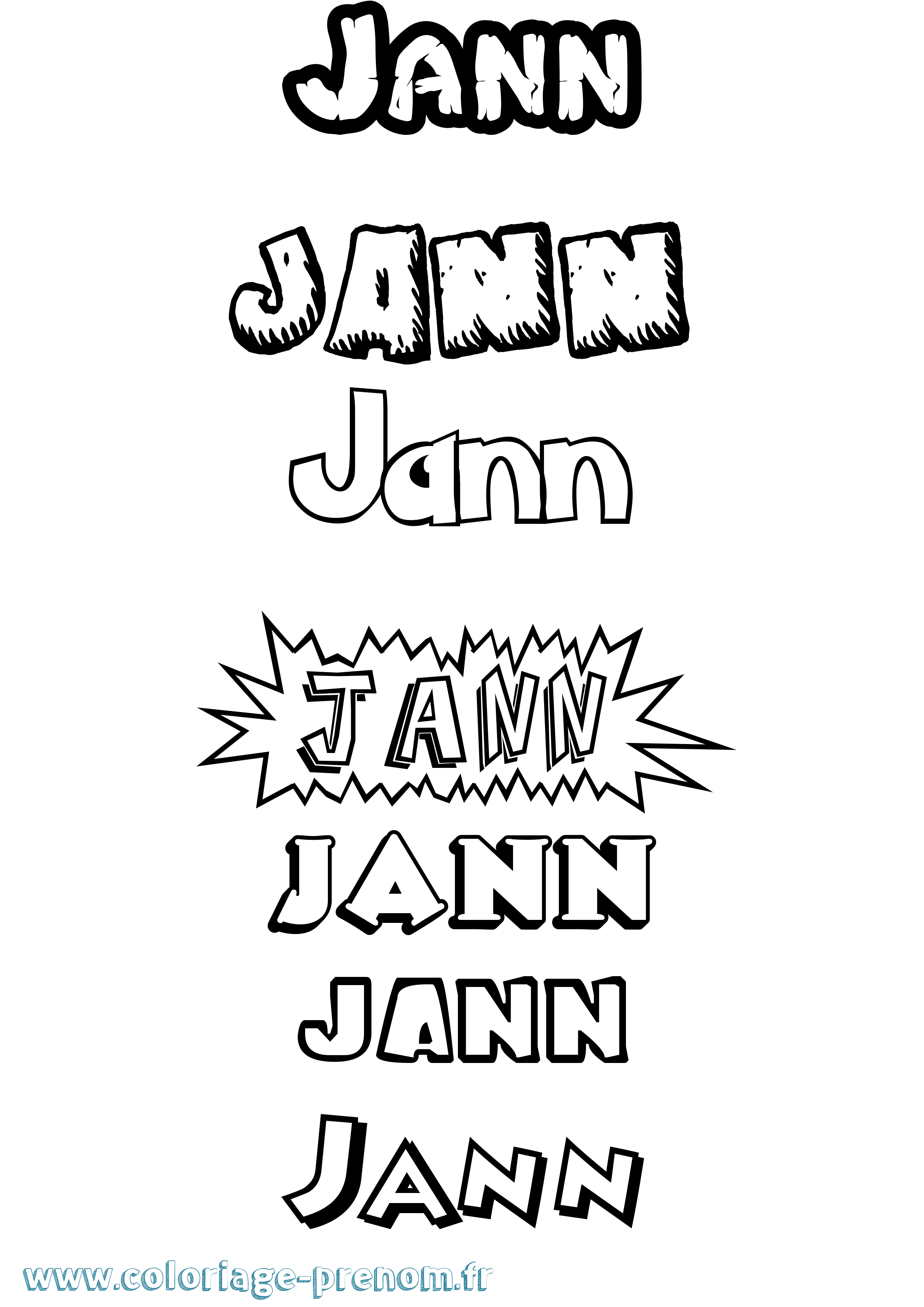 Coloriage prénom Jann Dessin Animé