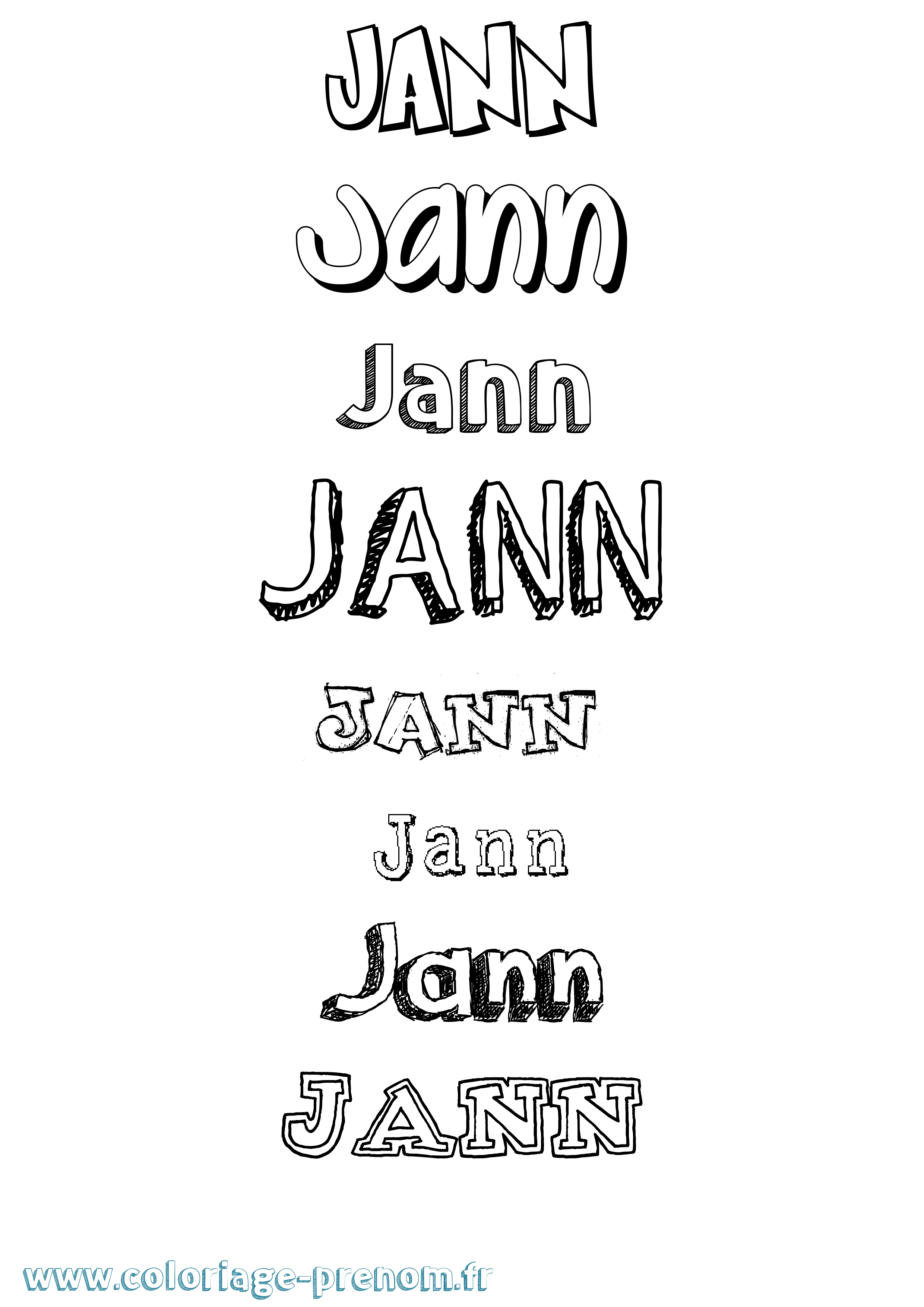 Coloriage prénom Jann Dessiné