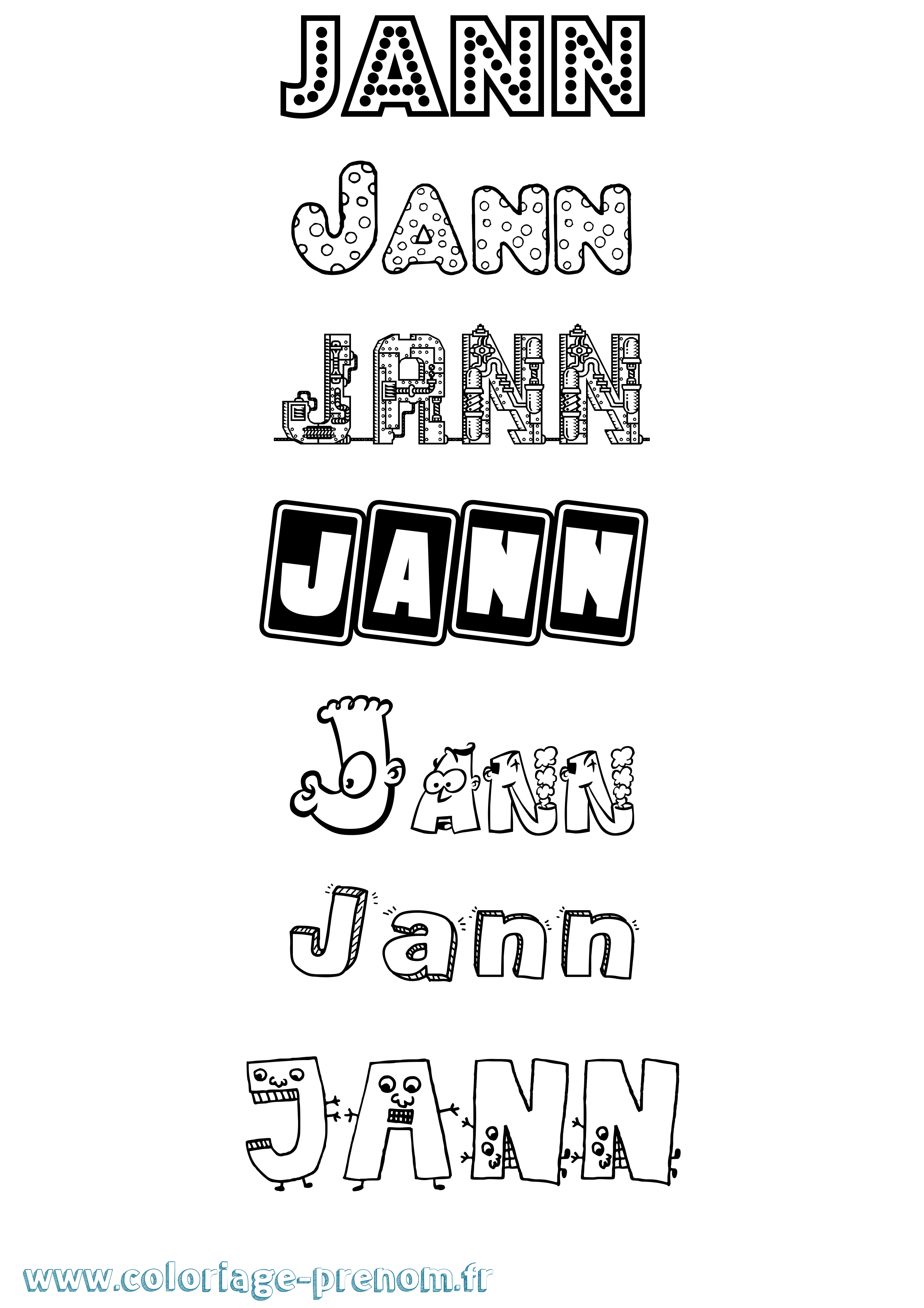 Coloriage prénom Jann Fun