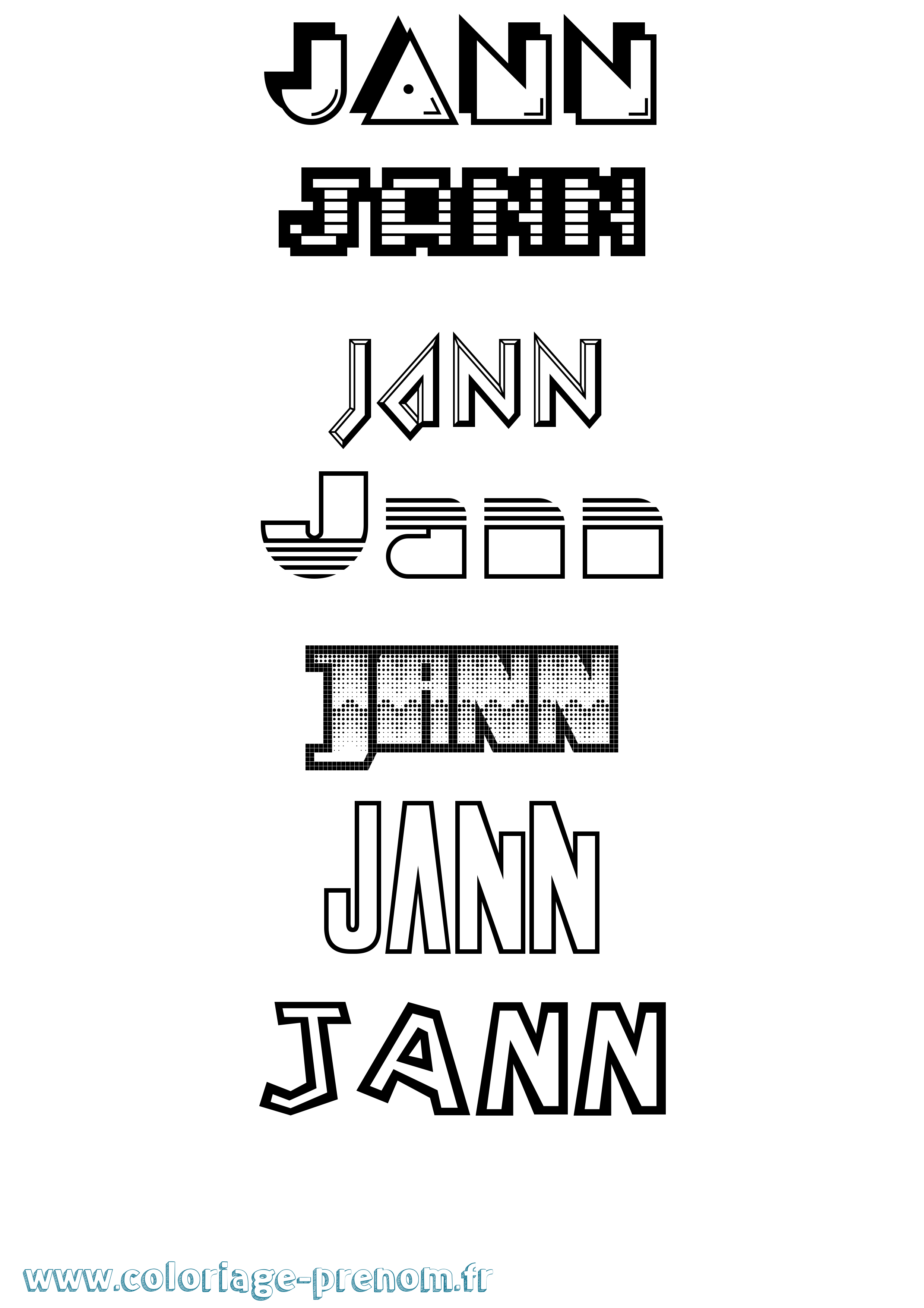 Coloriage prénom Jann Jeux Vidéos