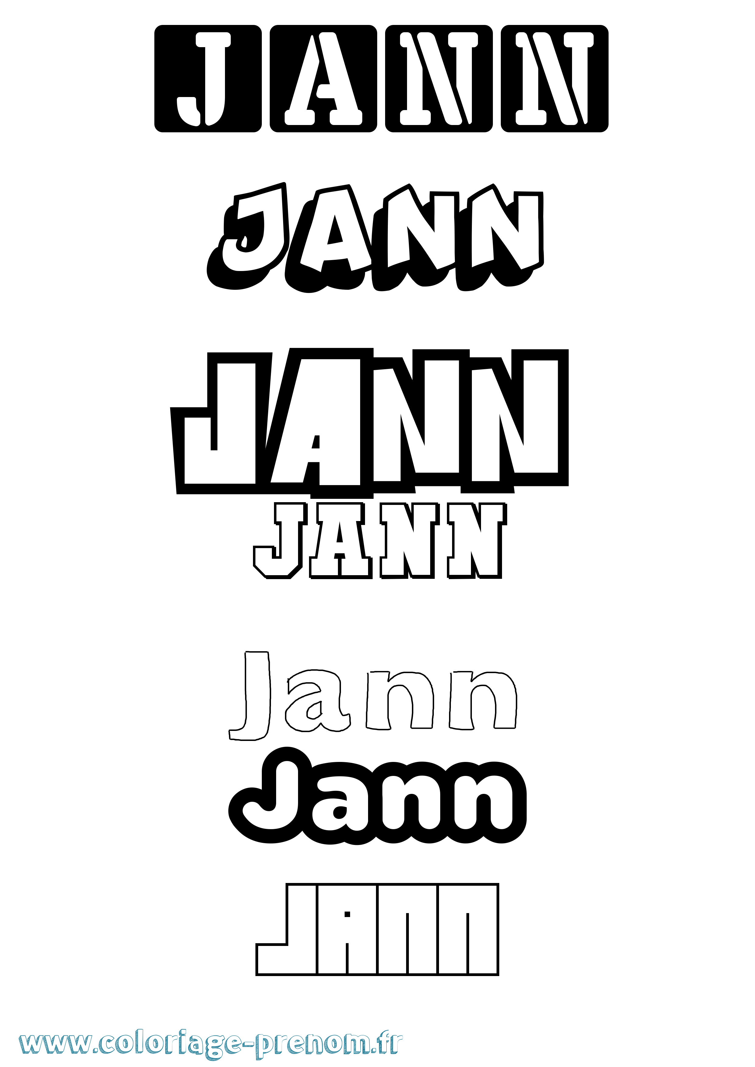 Coloriage prénom Jann Simple