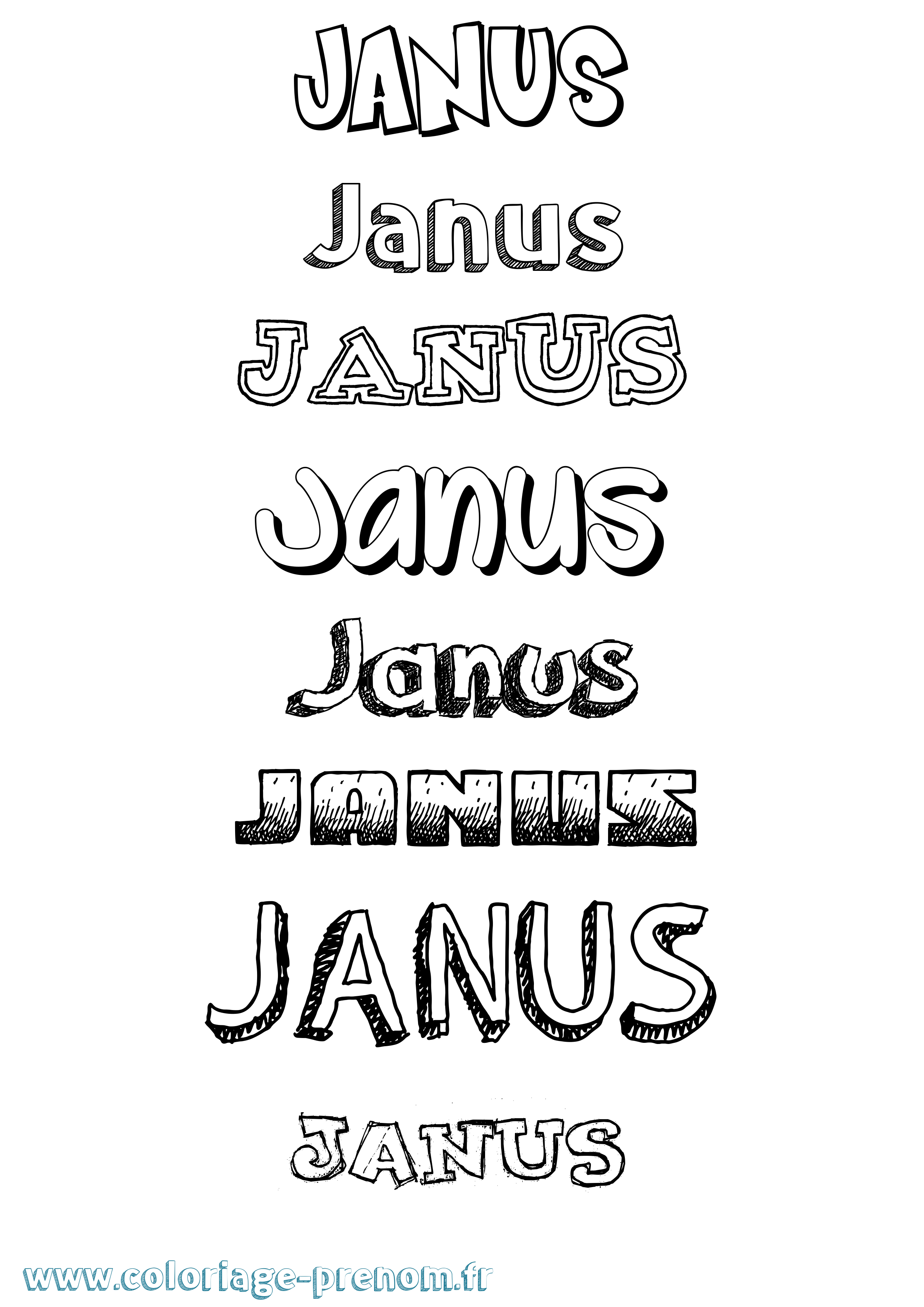 Coloriage prénom Janus Dessiné