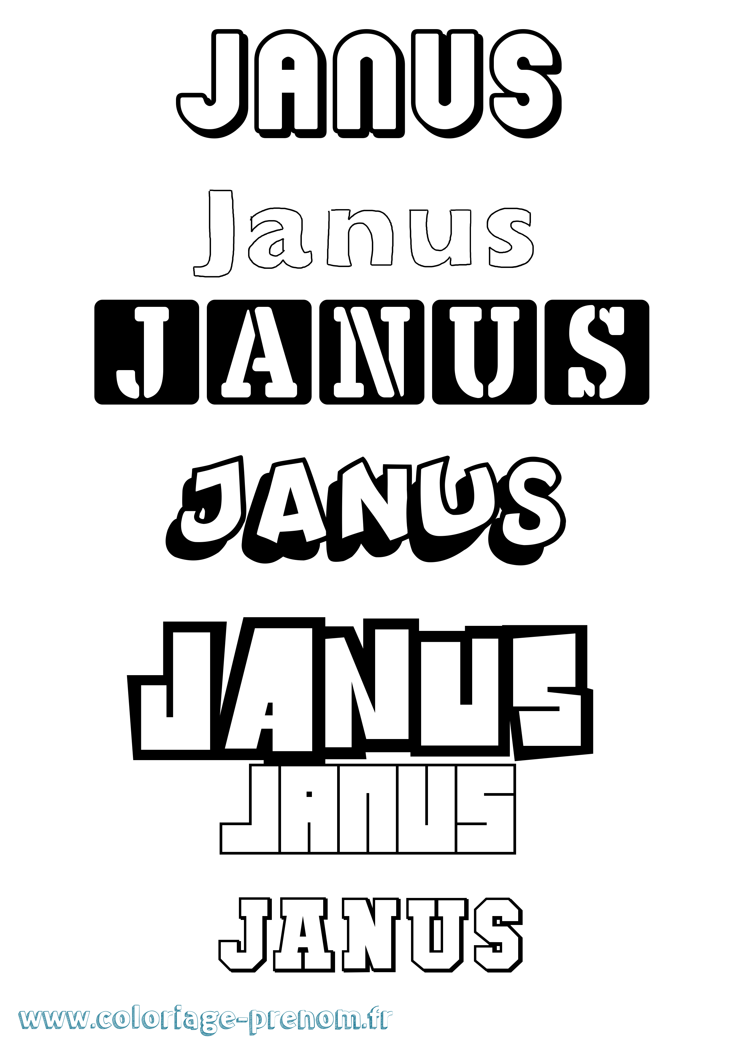 Coloriage prénom Janus Simple