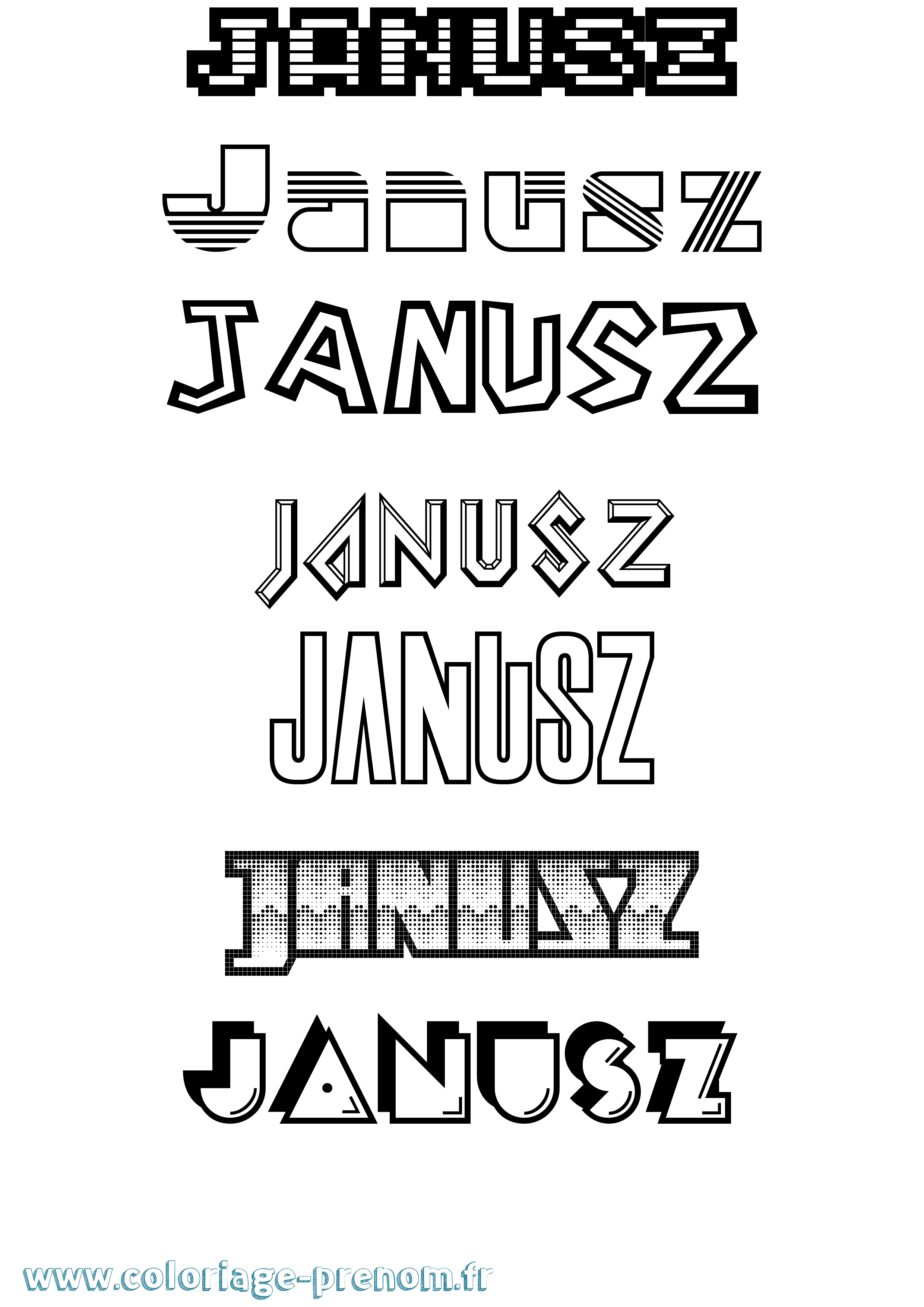 Coloriage Janusz Jeux Vidéos Coloriage prénom Janusz Jeux Vidéos