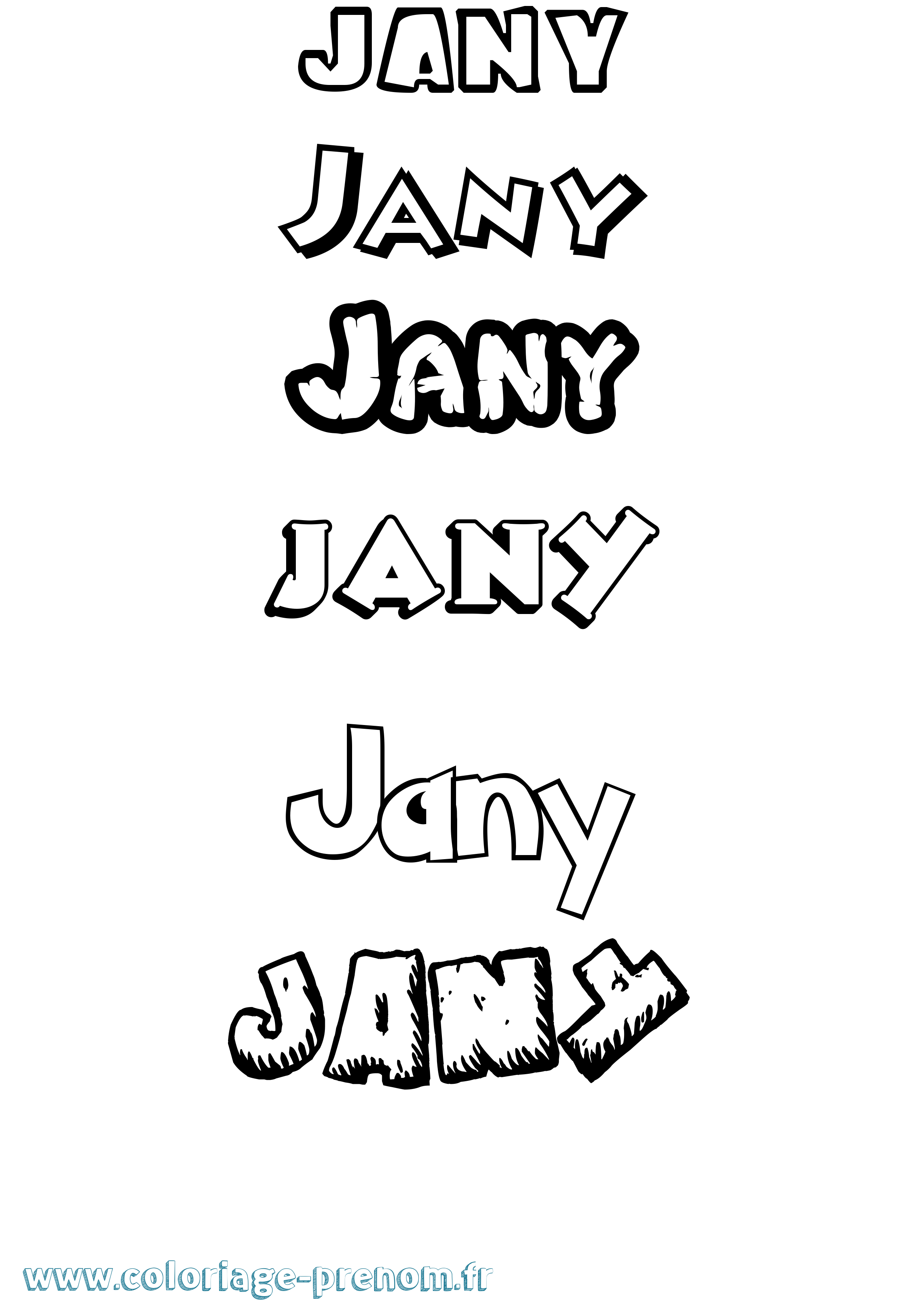 Coloriage prénom Jany Dessin Animé