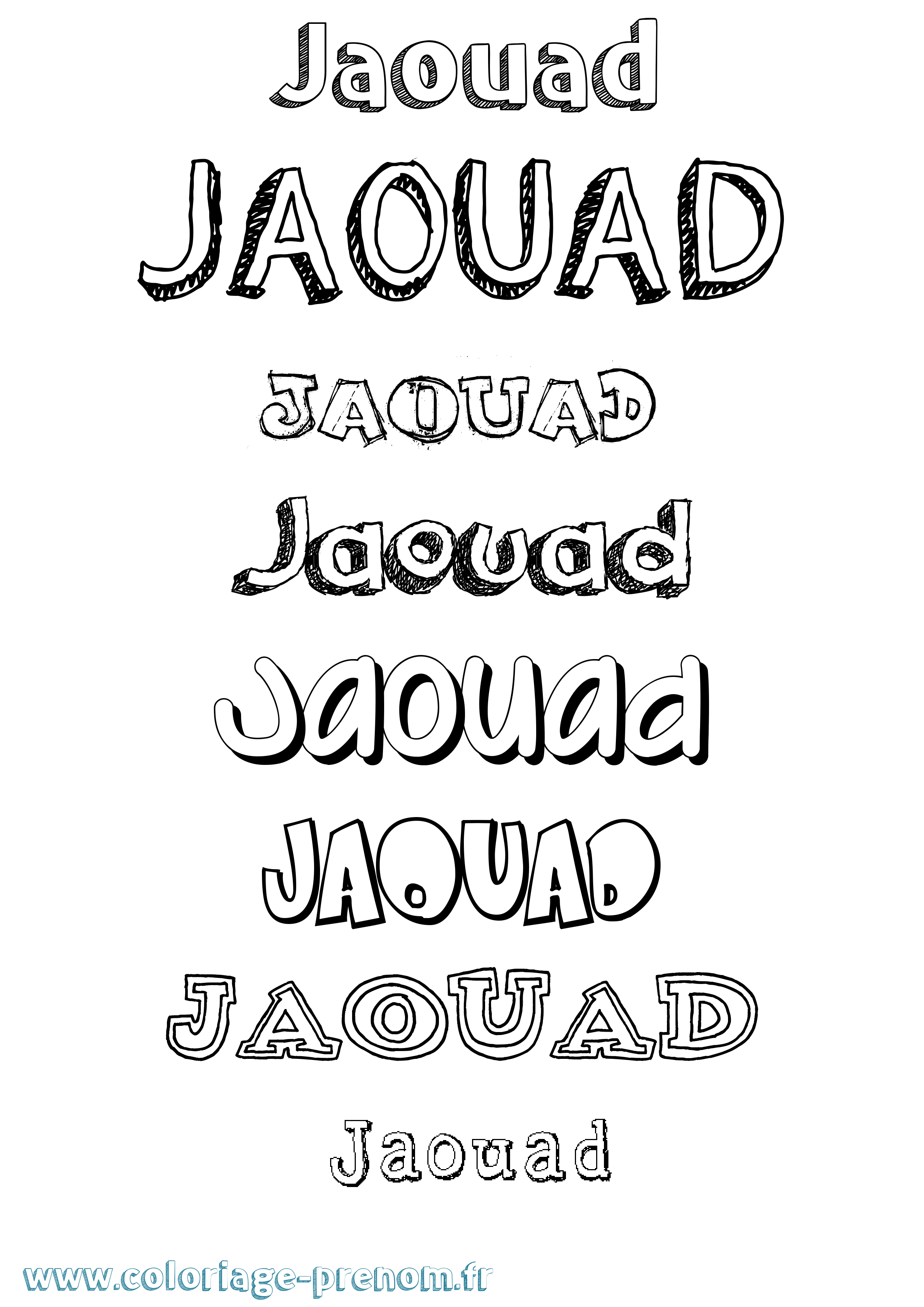 Coloriage prénom Jaouad Dessiné