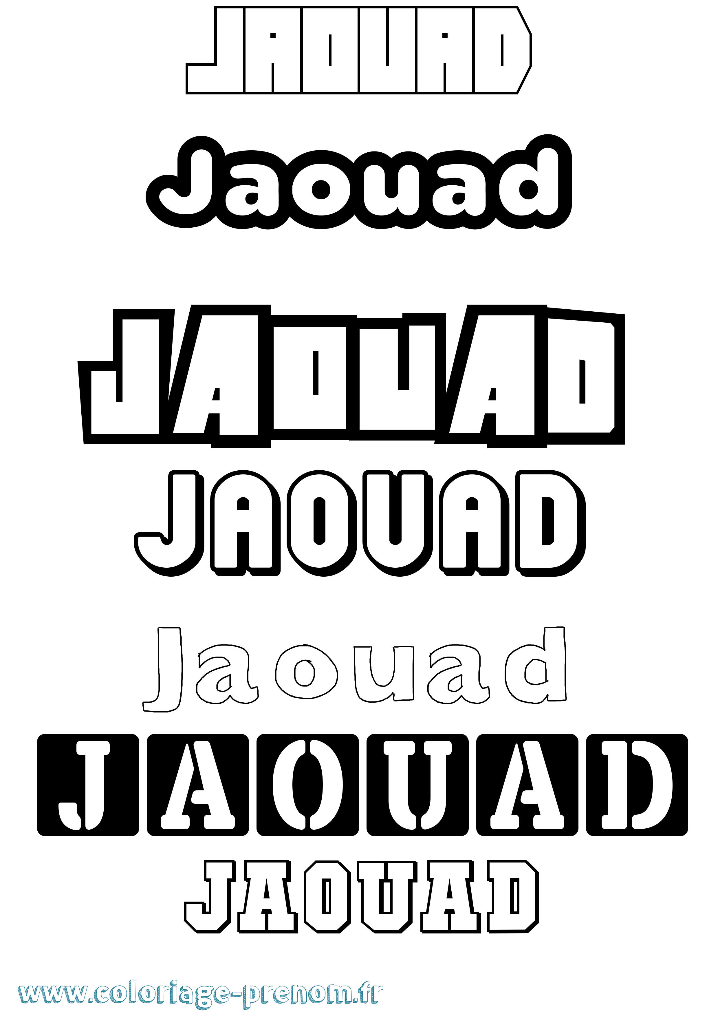 Coloriage prénom Jaouad Simple