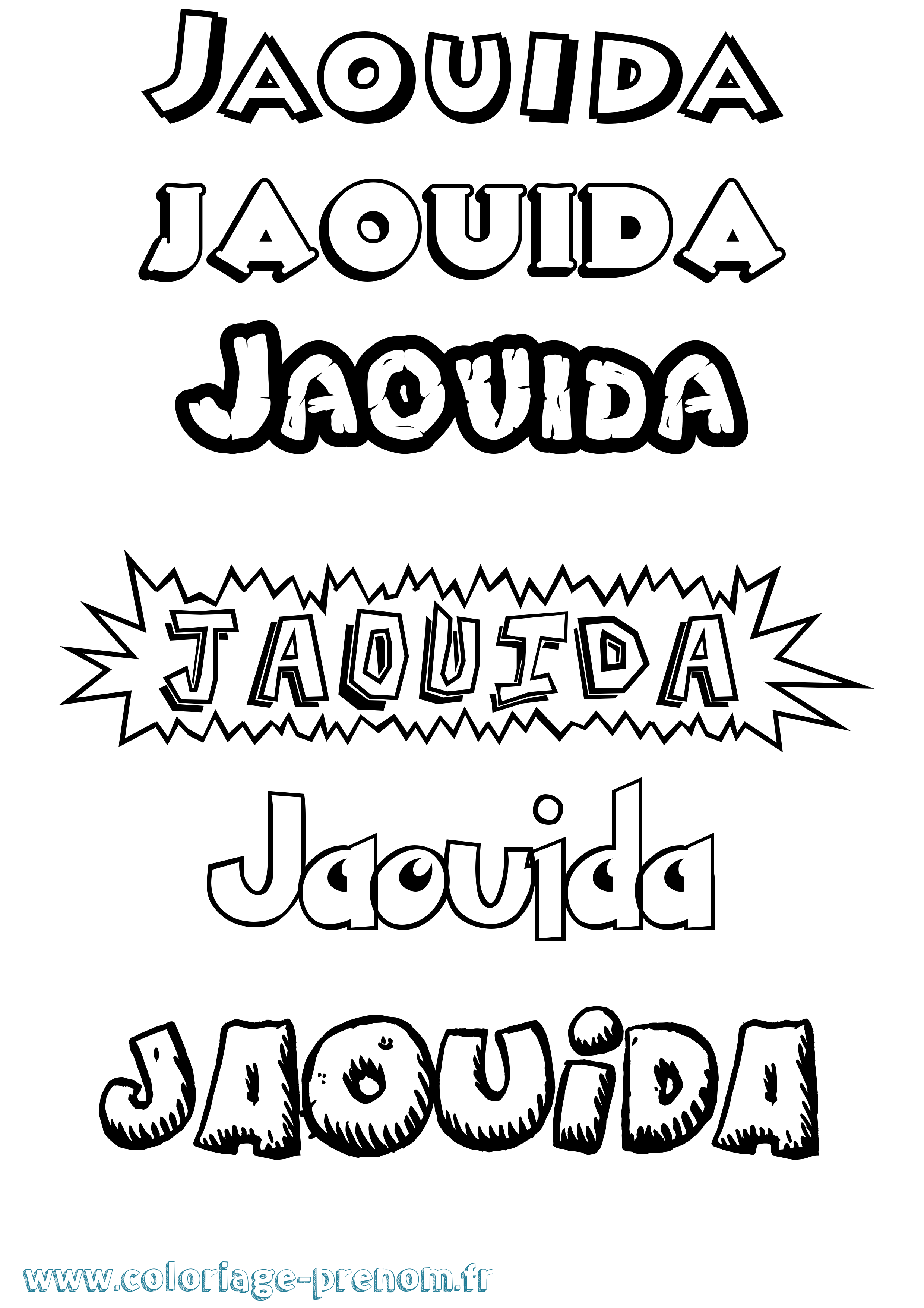 Coloriage Jaouida Dessin Animé Coloriage prénom Jaouida Dessin Animé