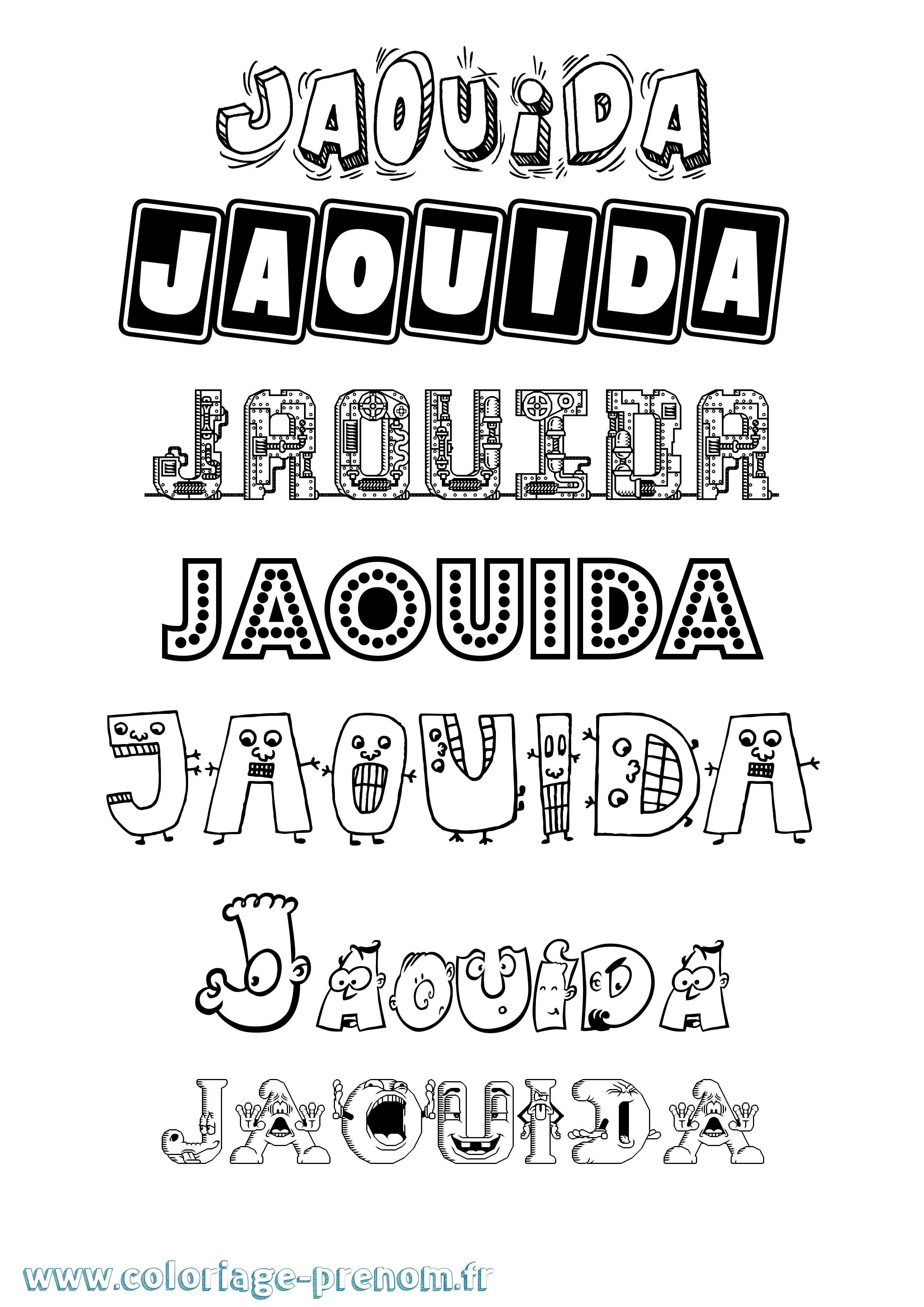 Coloriage Jaouida Fun Coloriage prénom Jaouida Fun