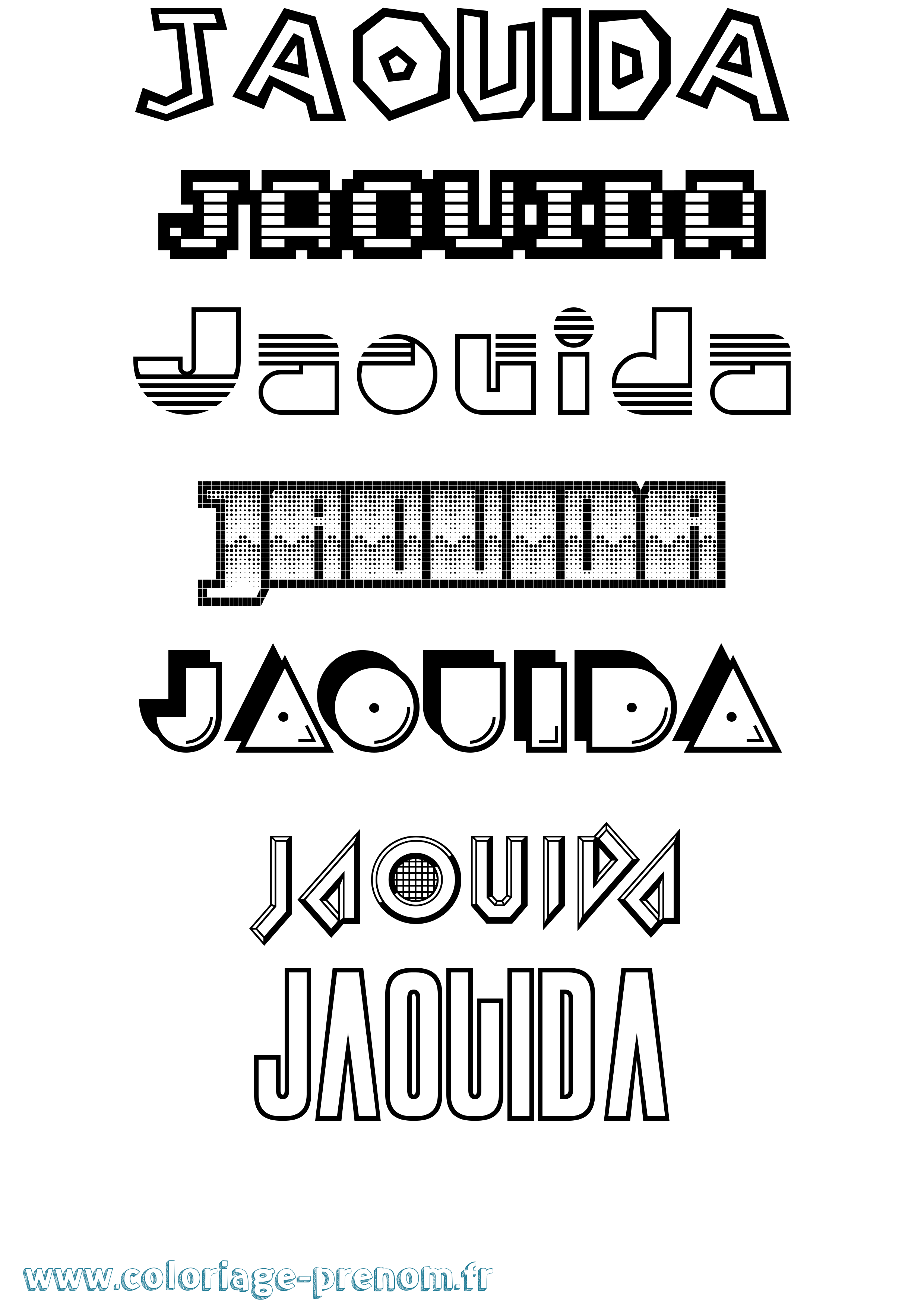 Coloriage Jaouida Jeux Vidéos Coloriage prénom Jaouida Jeux Vidéos