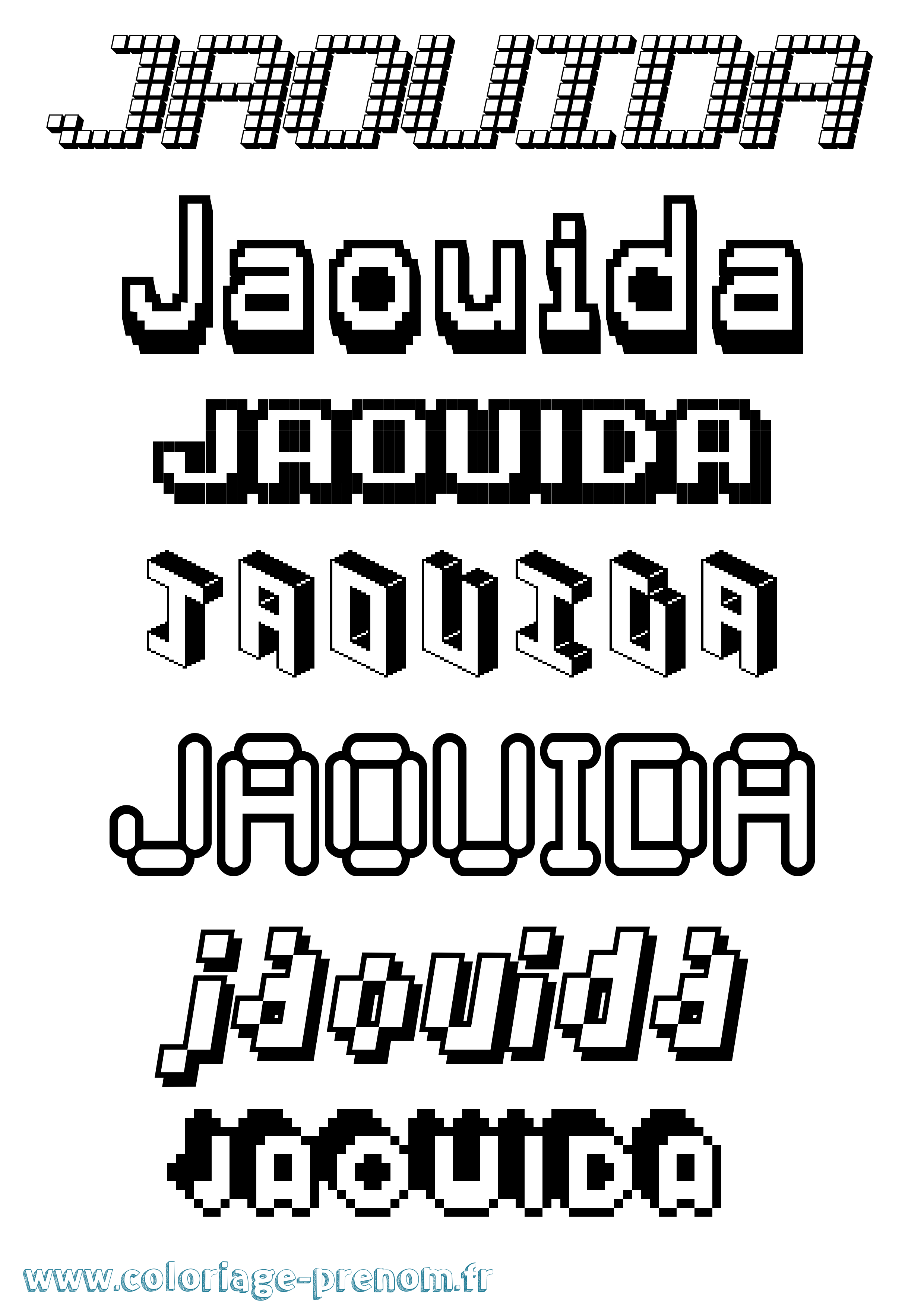 Coloriage Jaouida Pixel Coloriage prénom Jaouida Pixel
