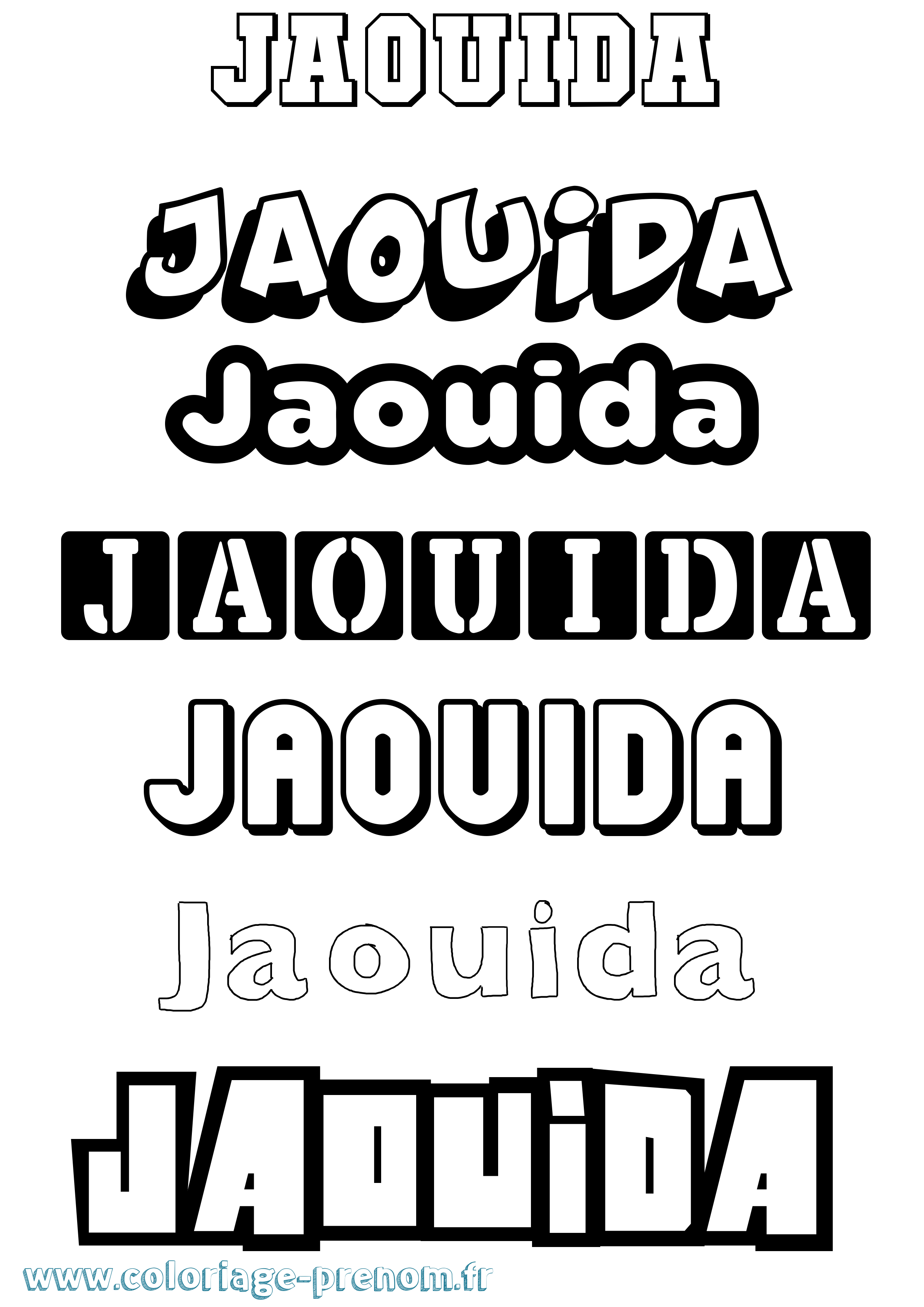 Coloriage Jaouida Simple Coloriage prénom Jaouida Simple